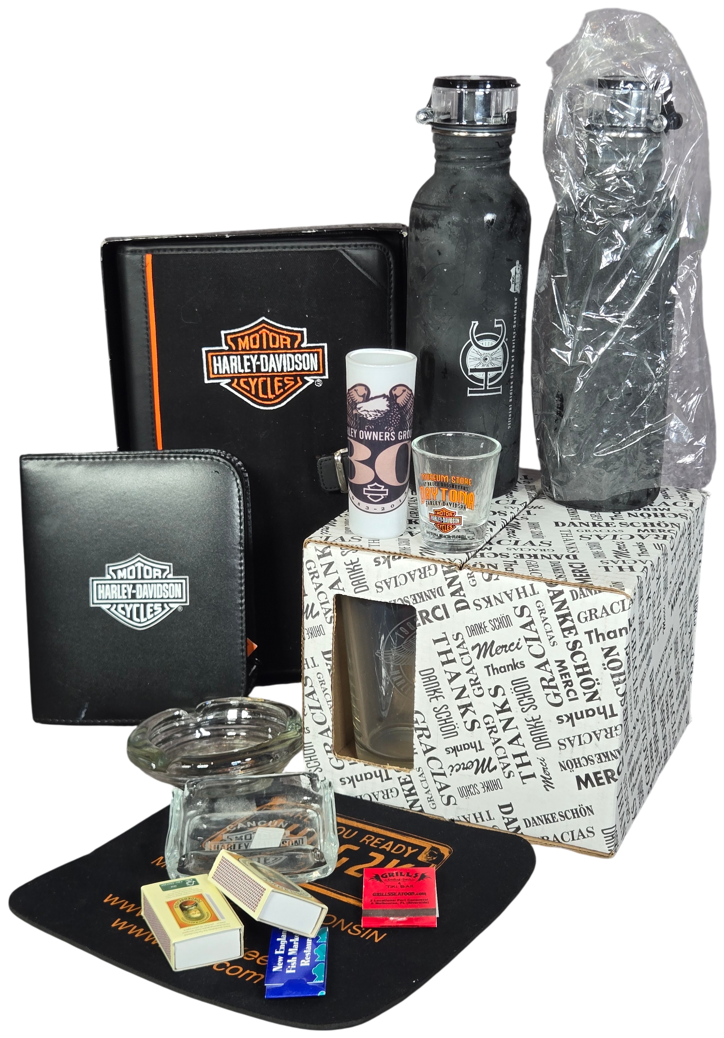 Harley-Davidson and Harley Owners Group Glassware and Travel Accessories