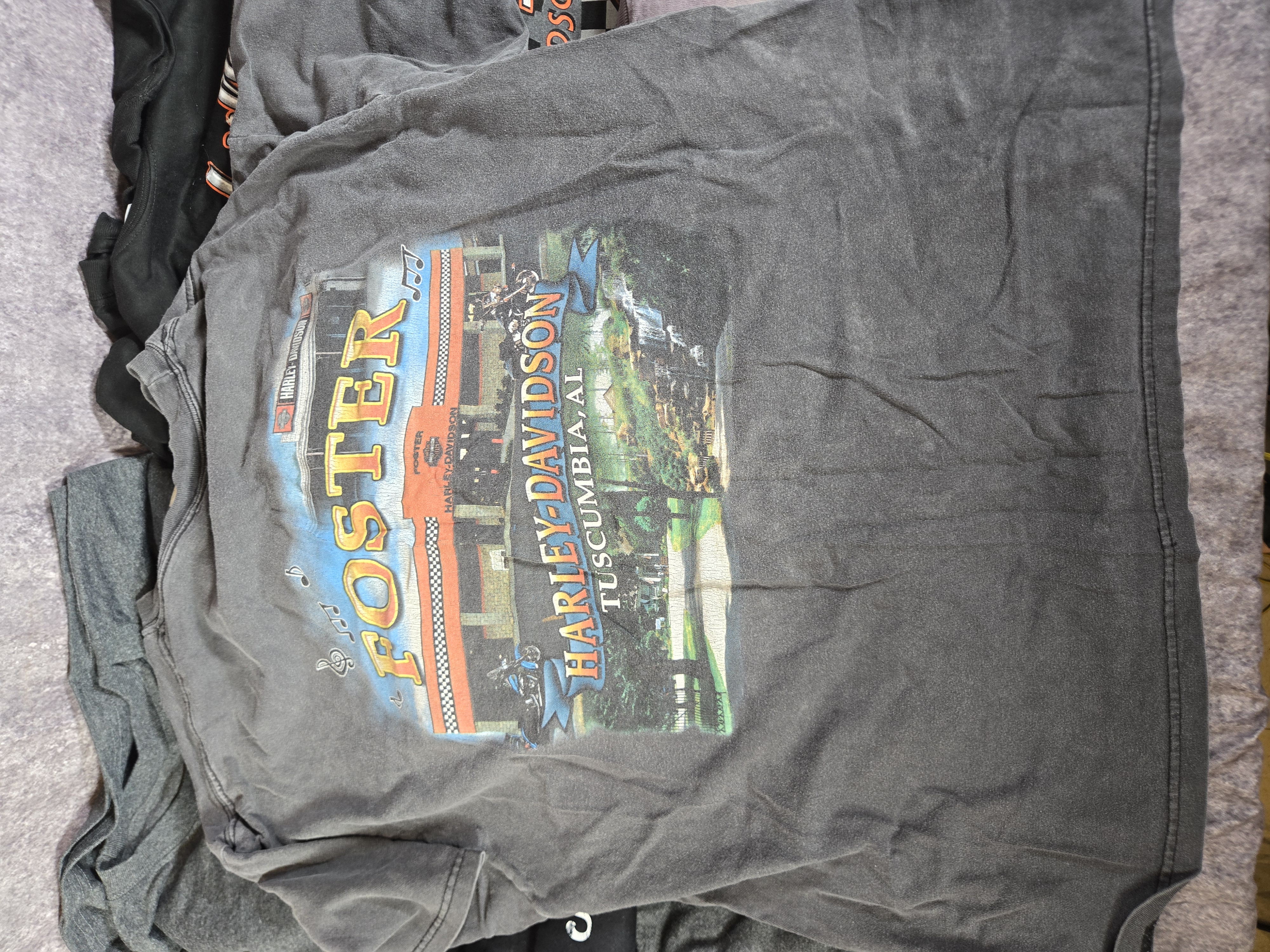 Seven Vintage and Contemporary Harley-Davidson and Jack Daniel's Cotton Graphic T-Shirts