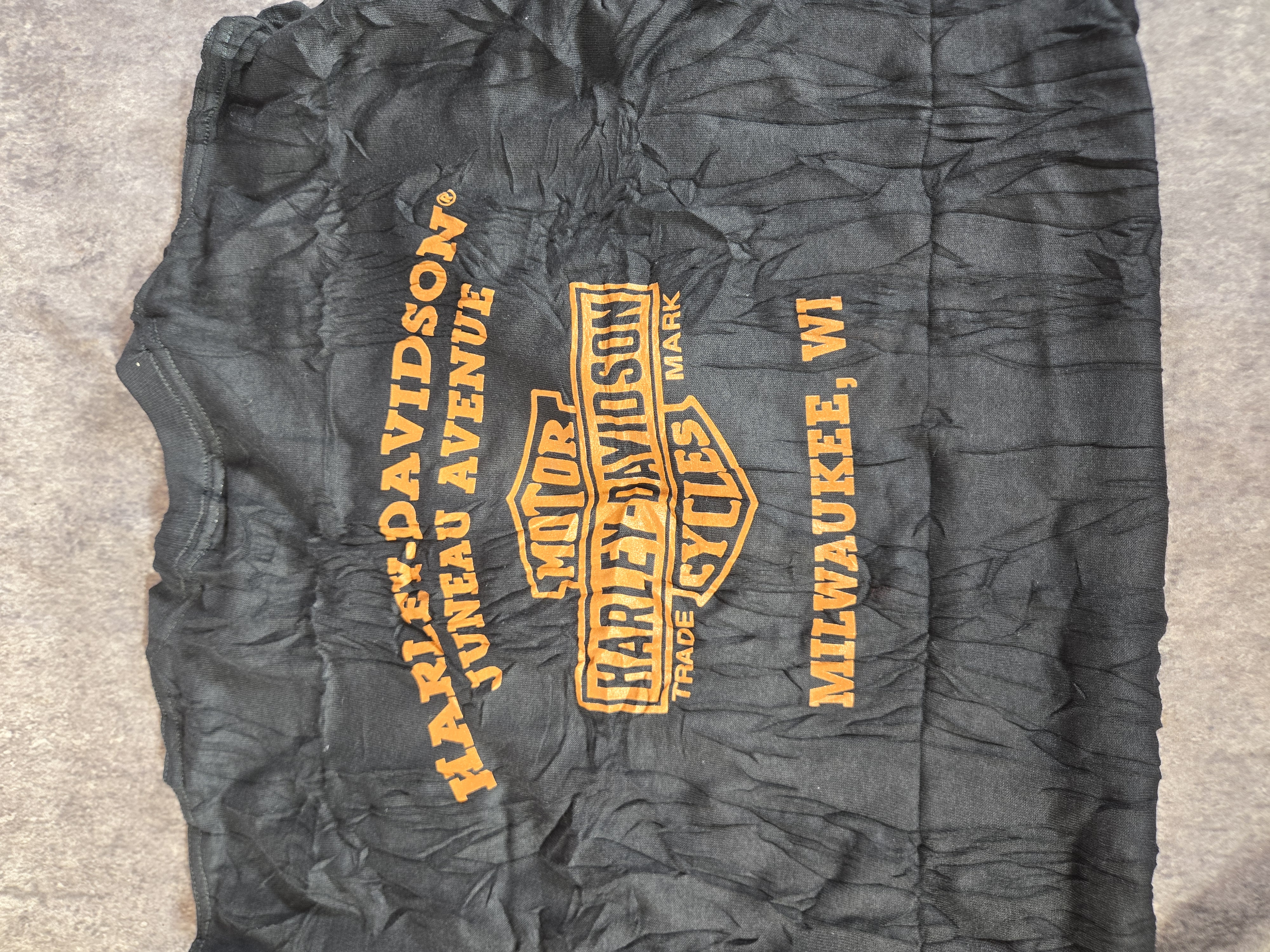 Two Harley-Davidson T-Shirts with 110th Anniversary and What Jingles Your Bells Graphics