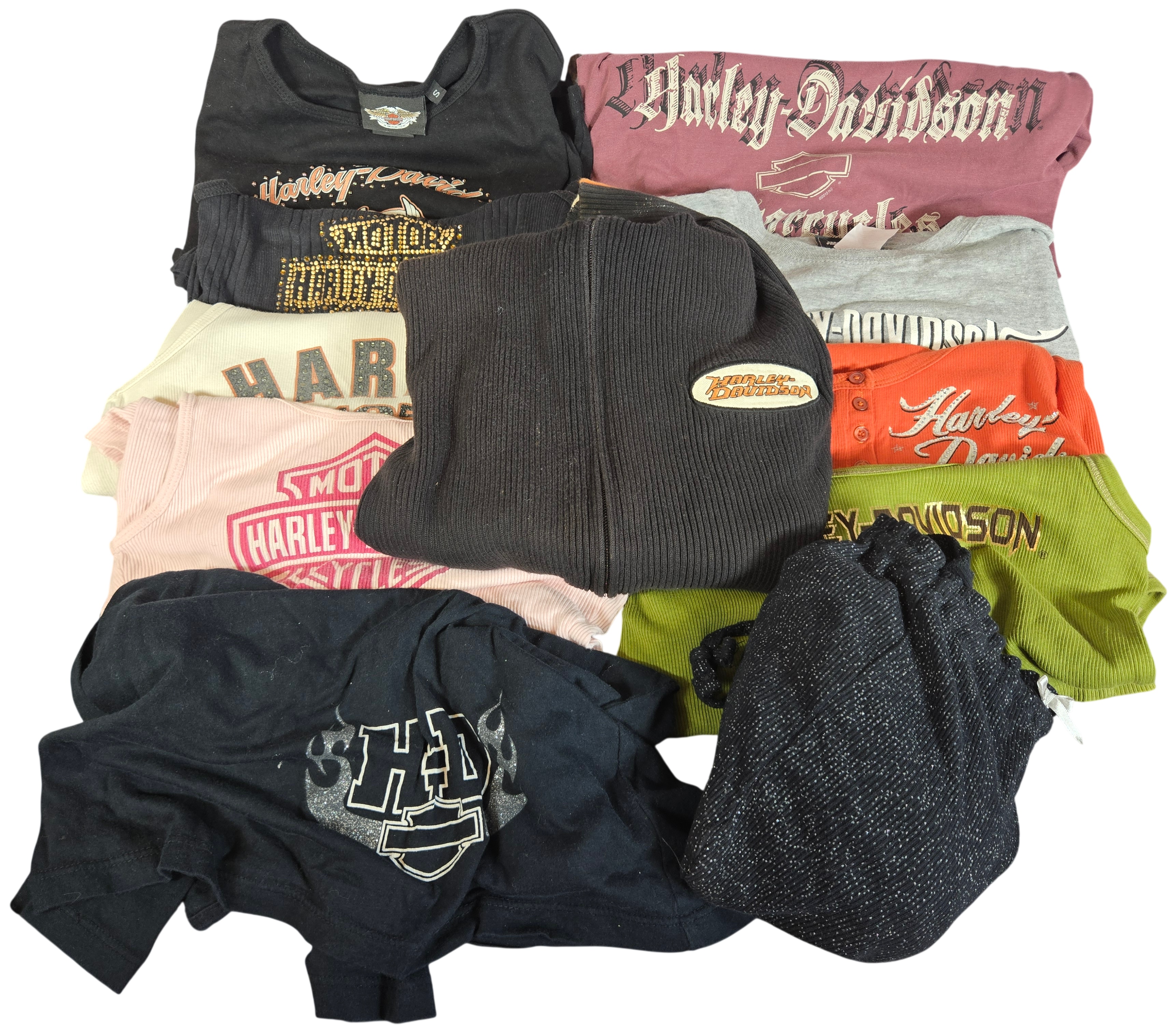 Eleven Women's Harley-Davidson Motorclothes Apparel Pieces featuring Dealer and Anniversary Graphics