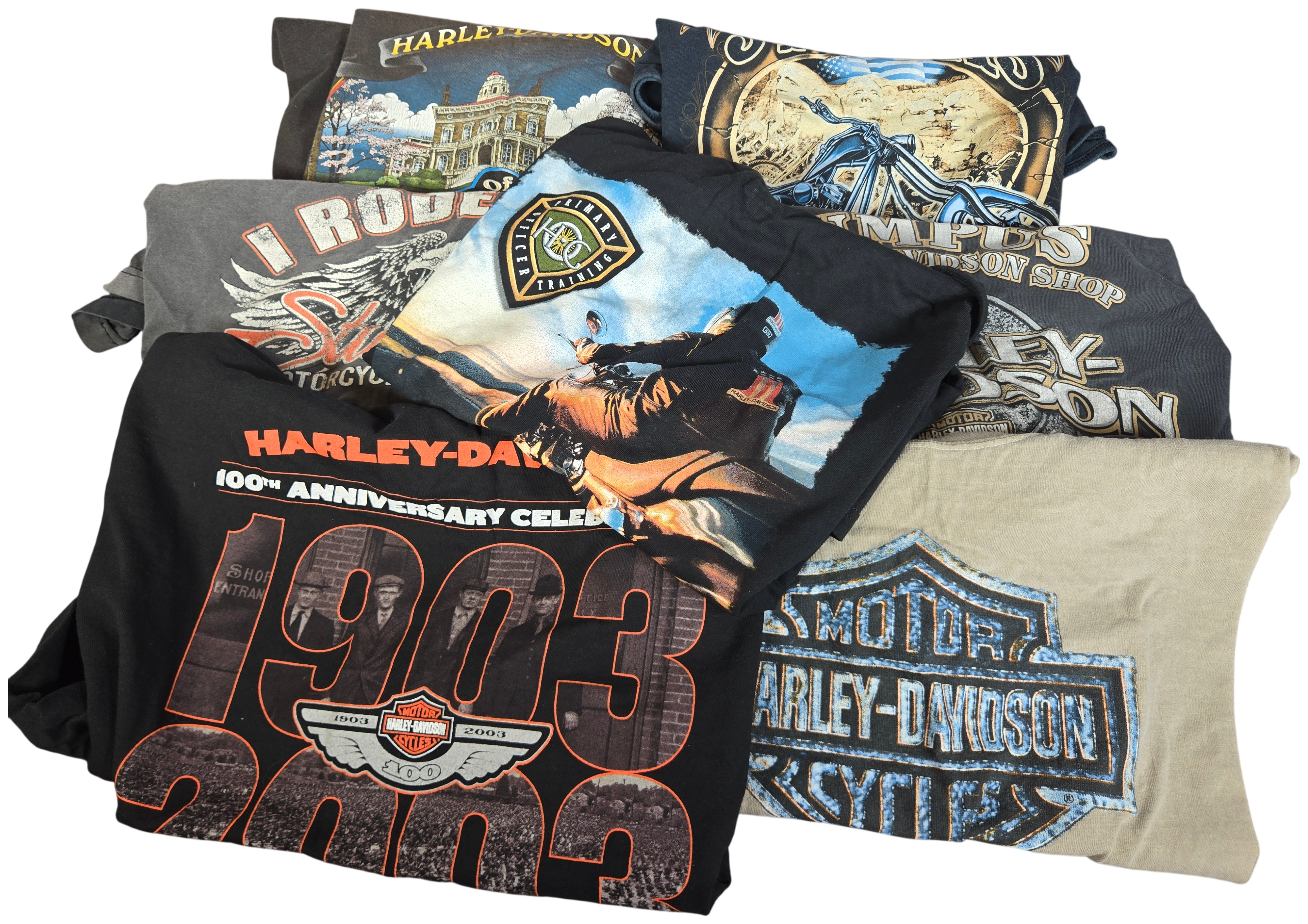 Eight Assorted Harley-Davidson and Motorcycle Rally Garments