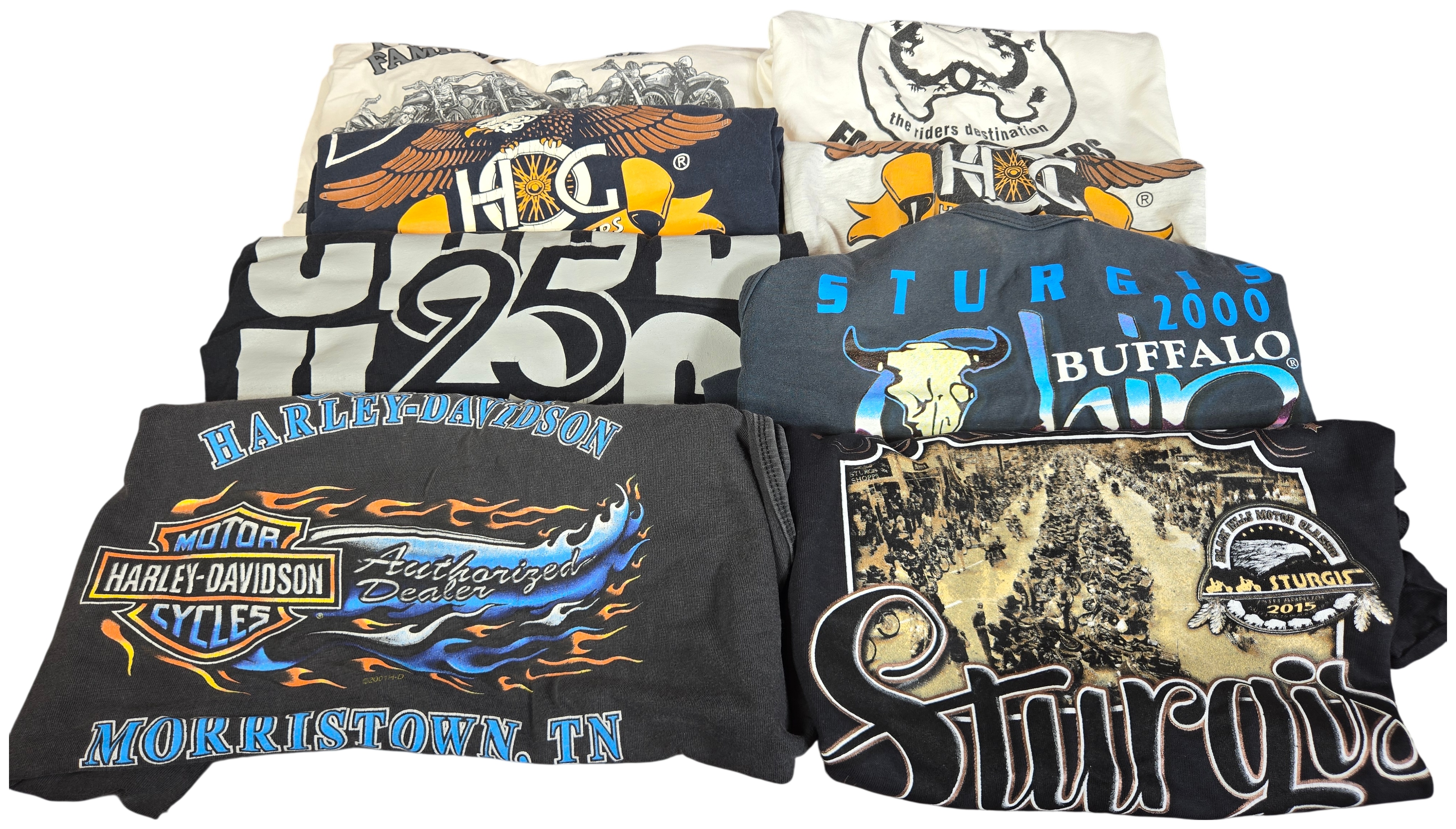 Nine Harley-Davidson and Sturgis Motorcycle Apparel Items