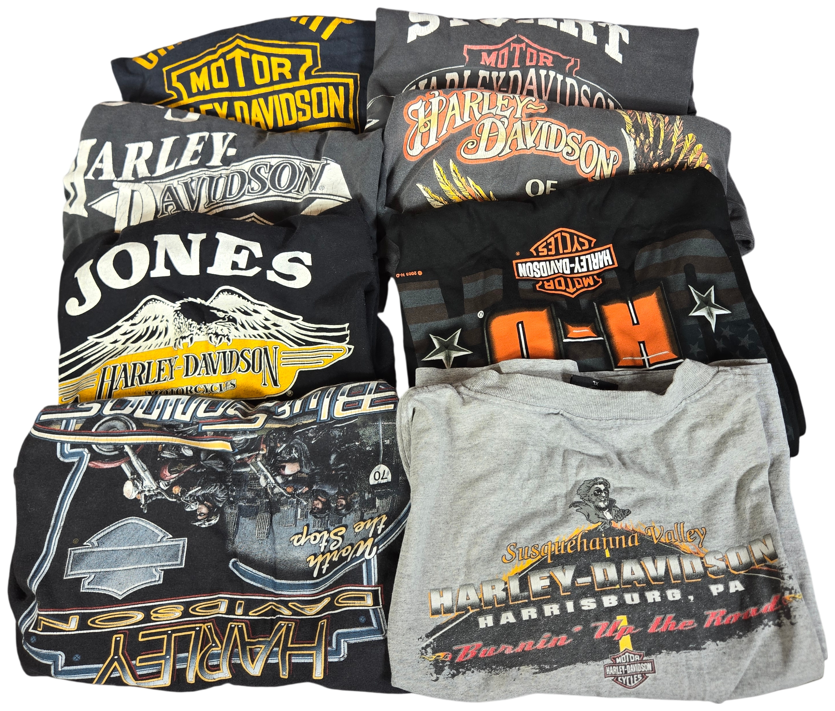 Vintage Harley-Davidson Motorcycle Graphic T-Shirts including 1988 Holoubek Dragon Print