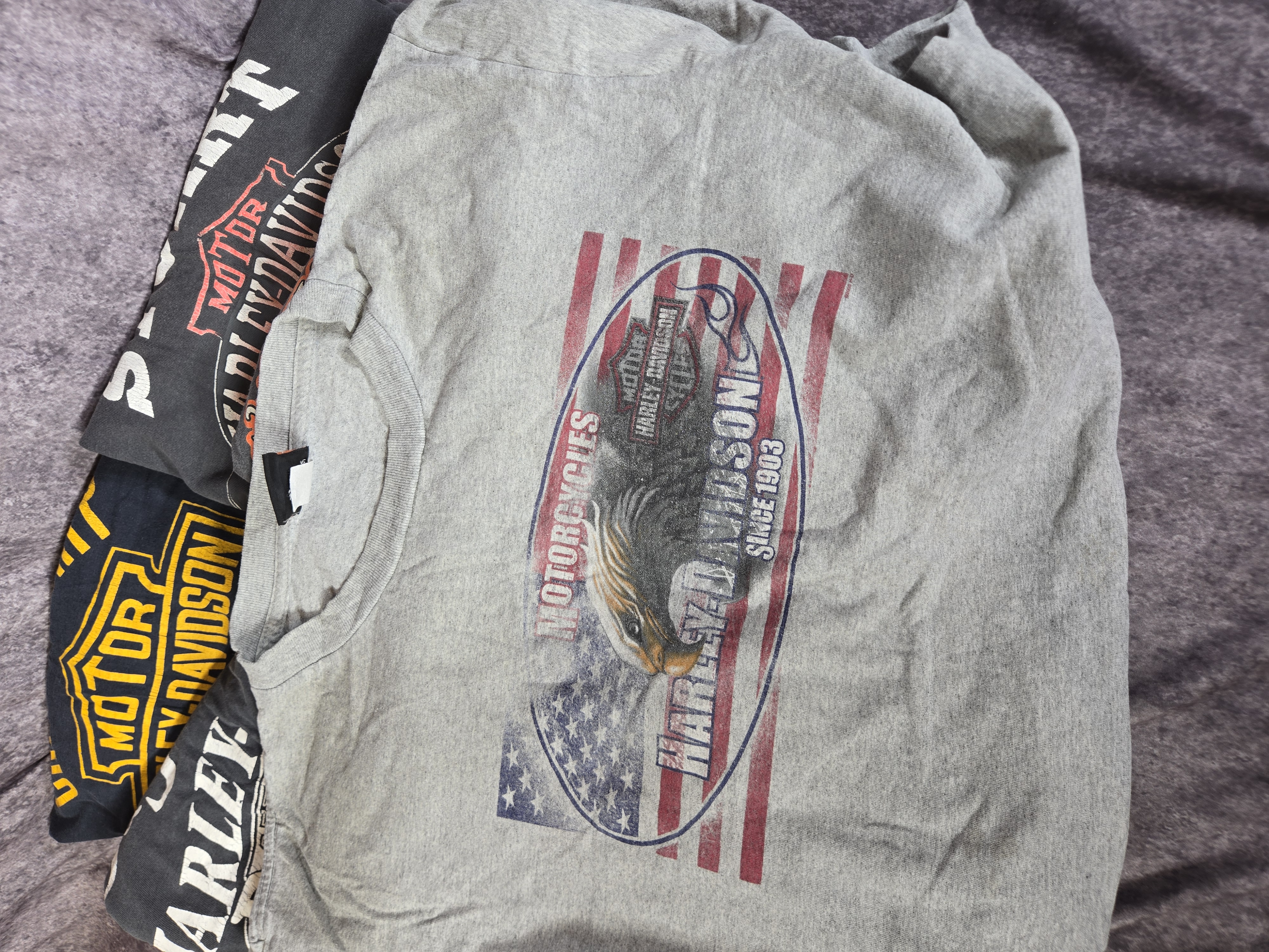Vintage Harley-Davidson Motorcycle Graphic T-Shirts including 1988 Holoubek Dragon Print