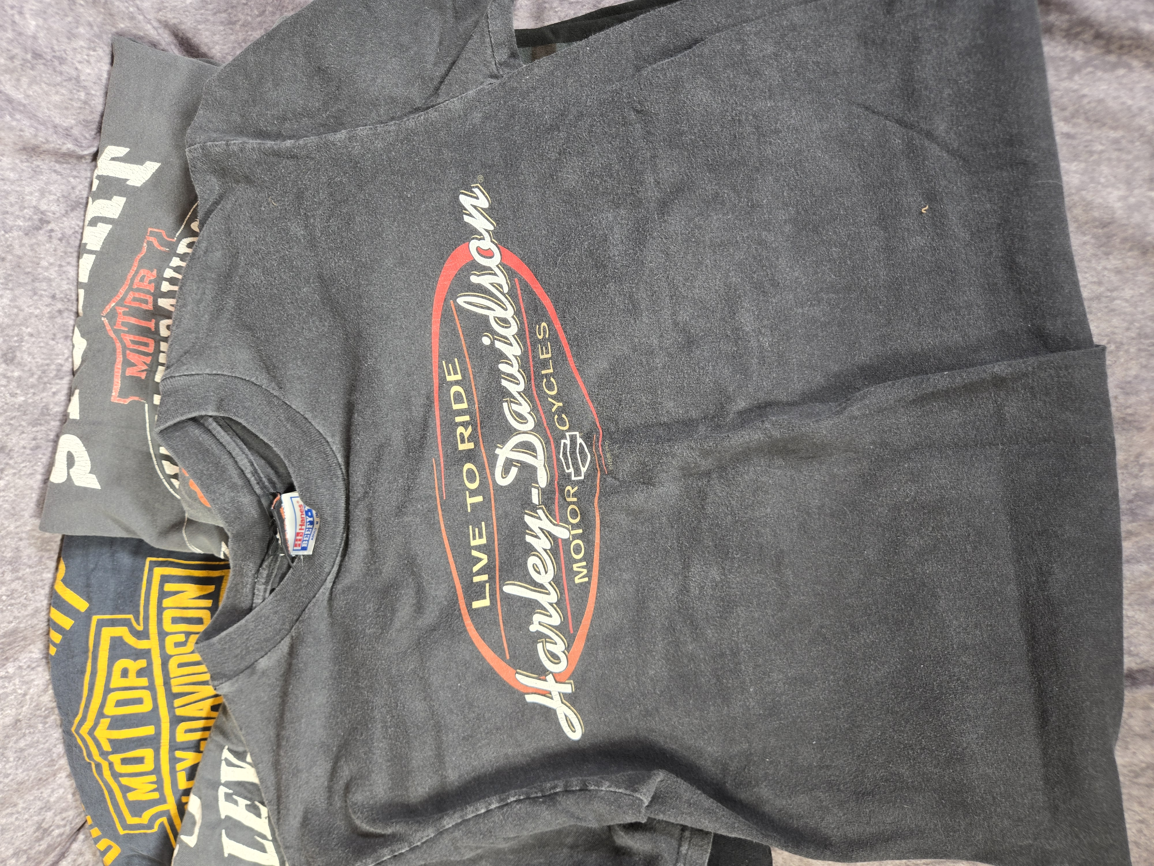 Vintage Harley-Davidson Motorcycle Graphic T-Shirts including 1988 Holoubek Dragon Print
