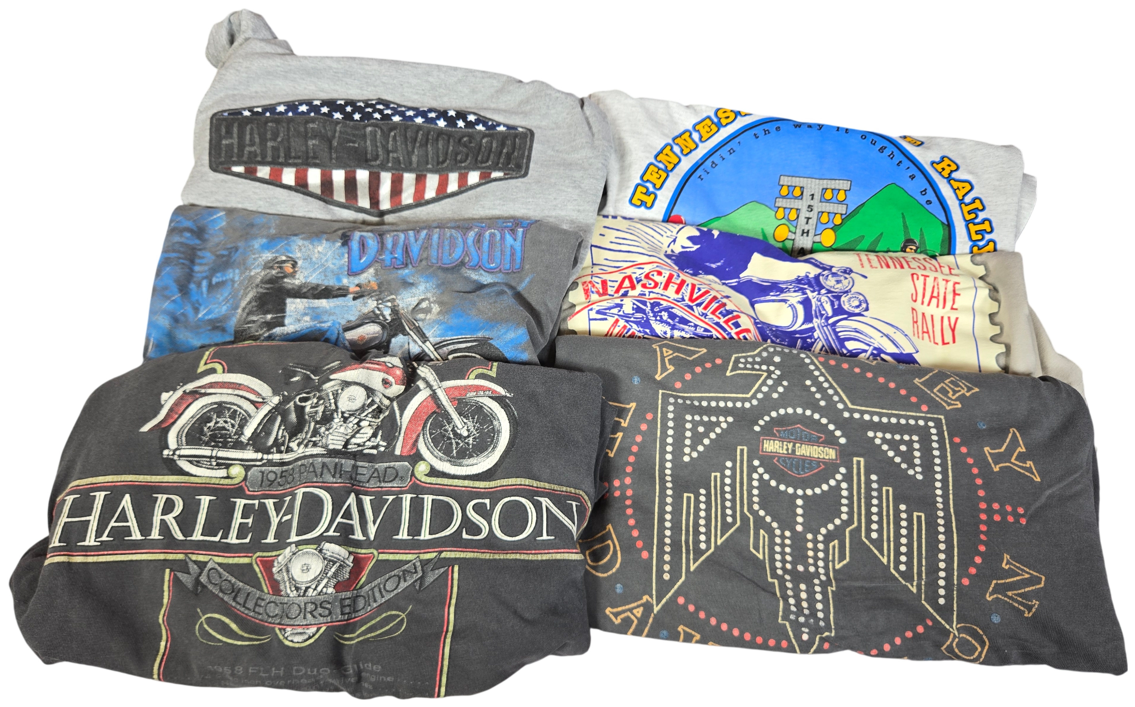 Six Vintage and Modern Harley-Davidson and H.O.G. Short Sleeve T-Shirts
