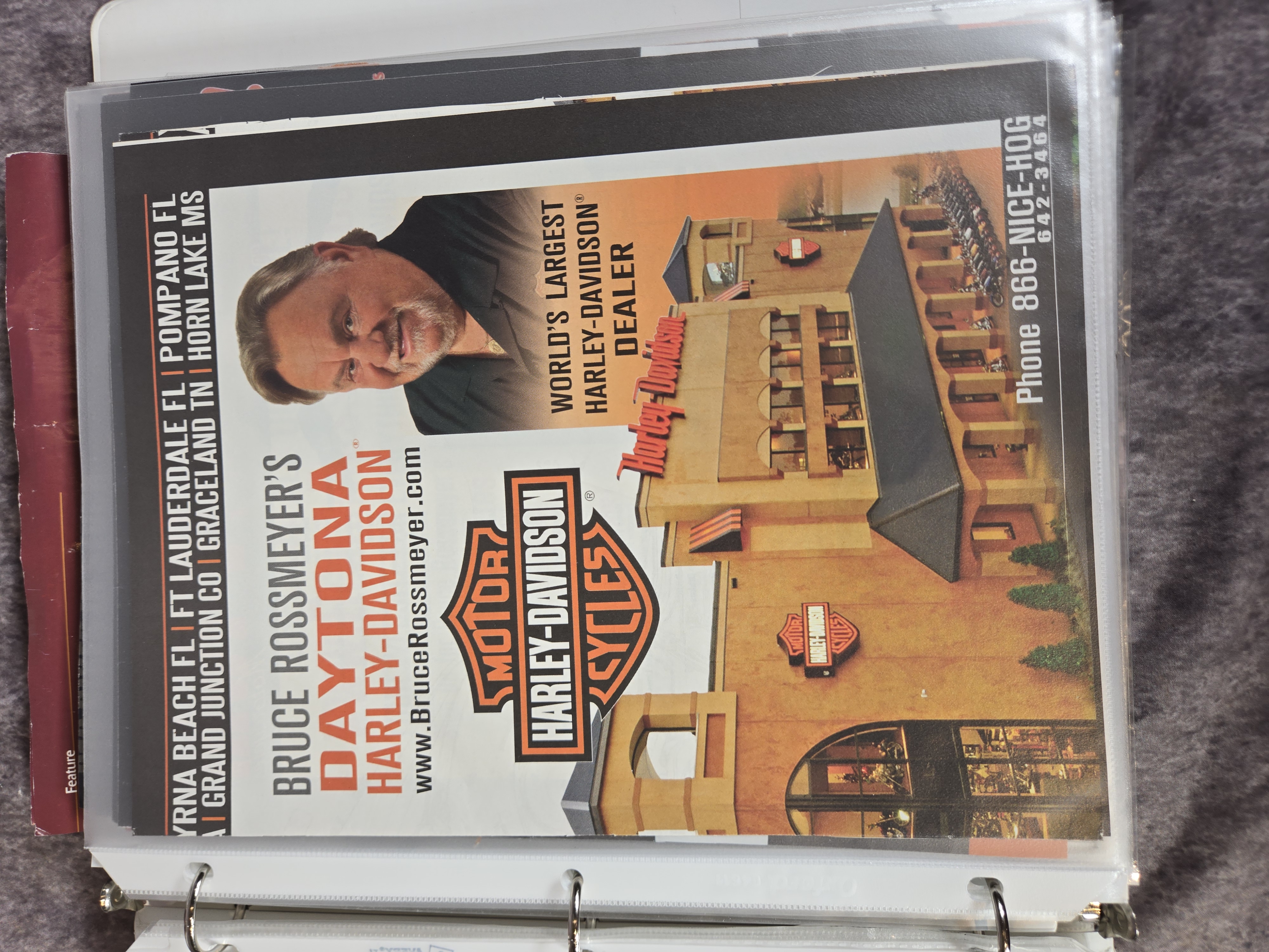 Harley-Davidson Motorcycle Ephemera and Advertisements featuring Ford, Whizzer, and Cushman