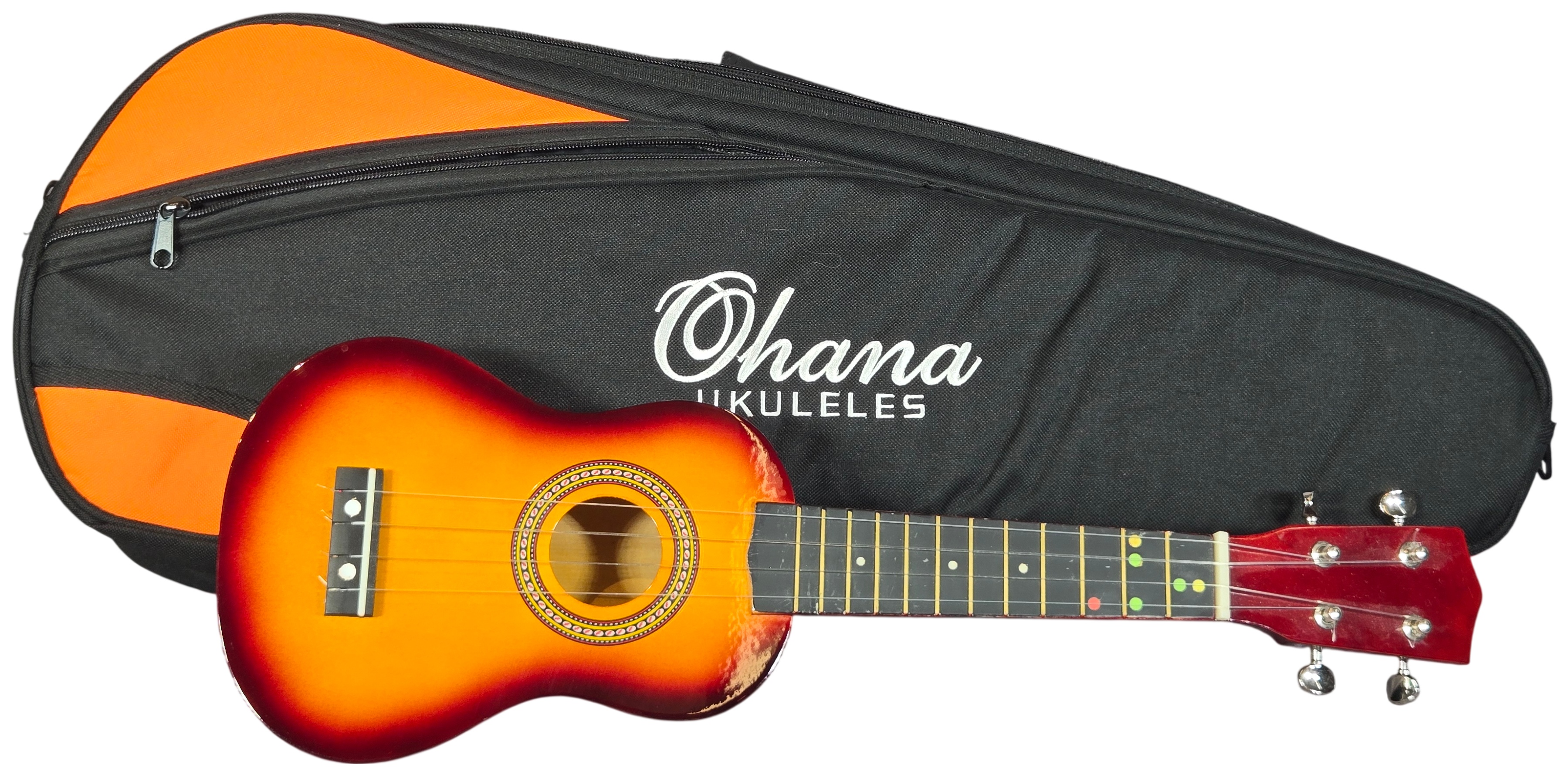 A Soprano Ukulele with an Ohana Branded Padded Gig Bag