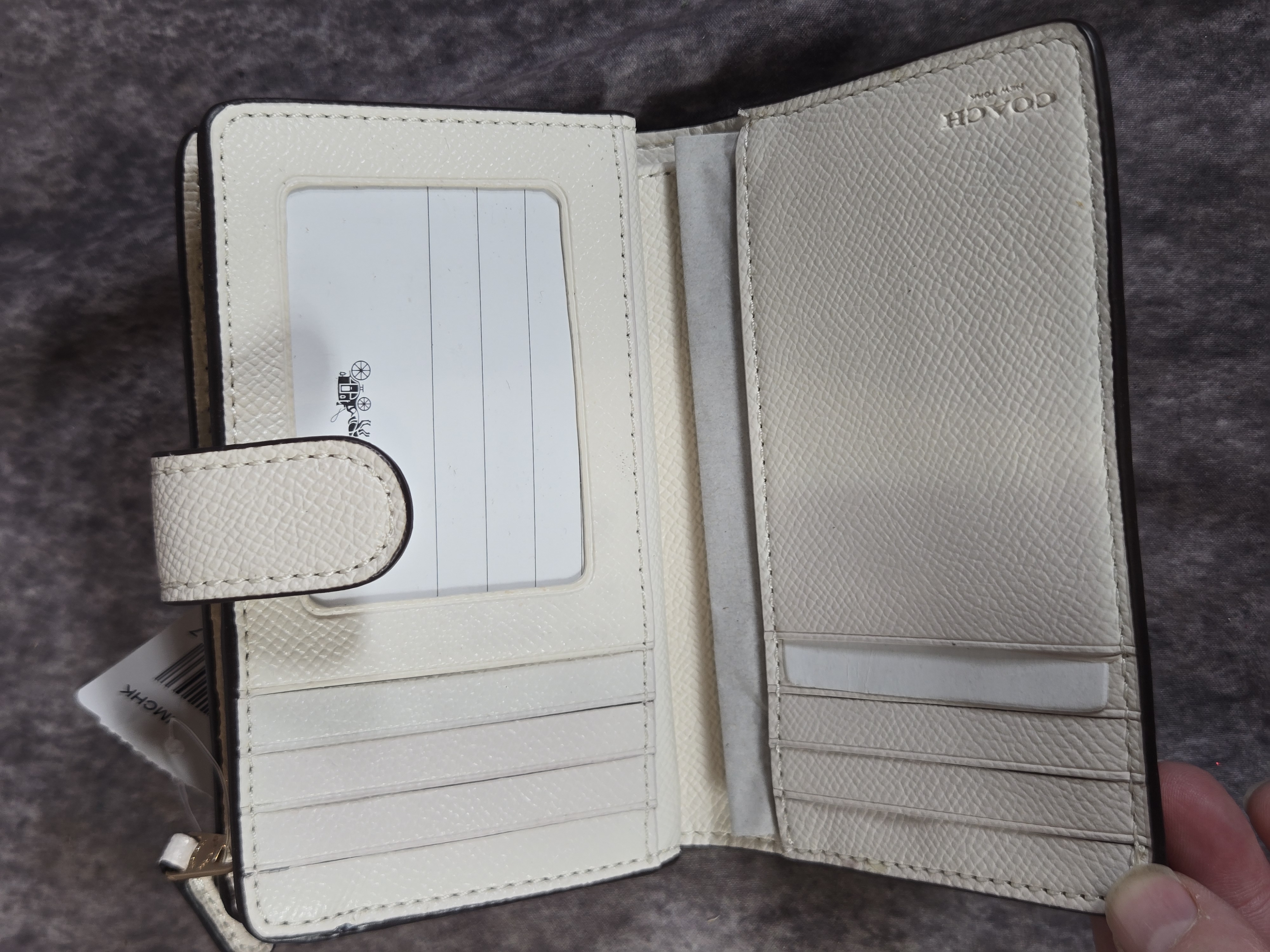 Two Coach Chalk Leather Handbag and Bifold Wallet
