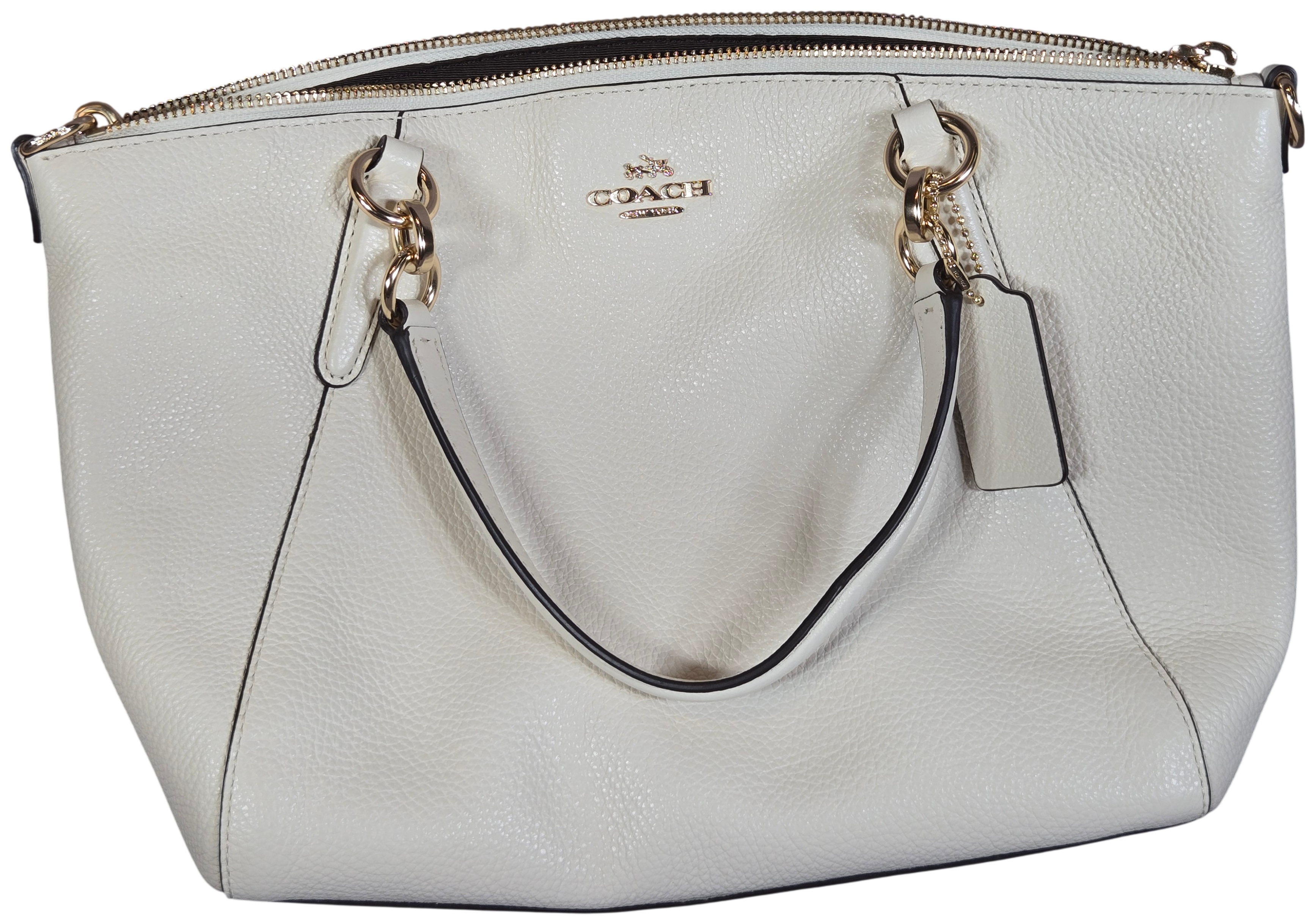 Coach Pebbled Leather Kelsey Satchel with Gold Tone Hardware
