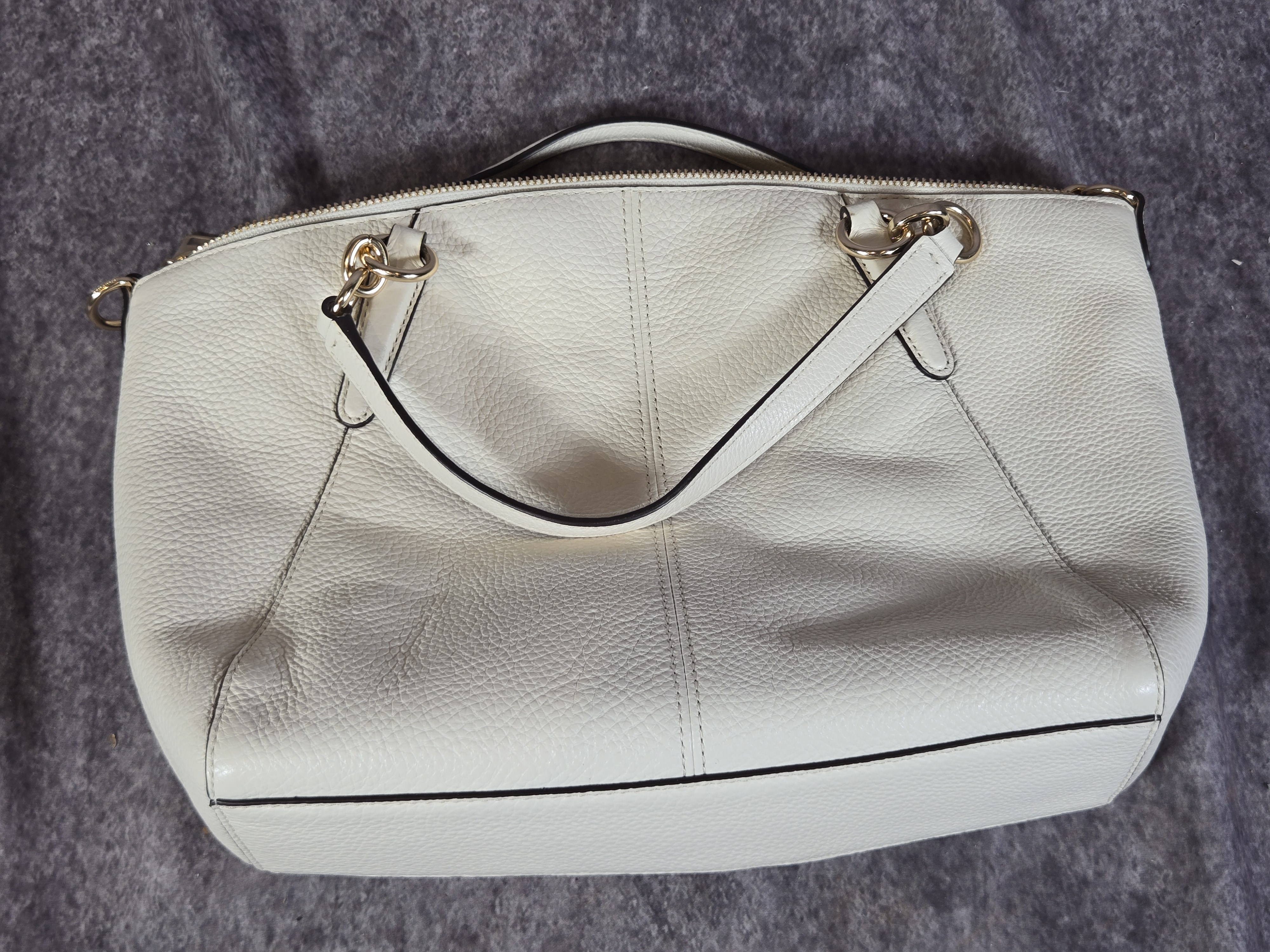 Coach Pebbled Leather Kelsey Satchel with Gold Tone Hardware