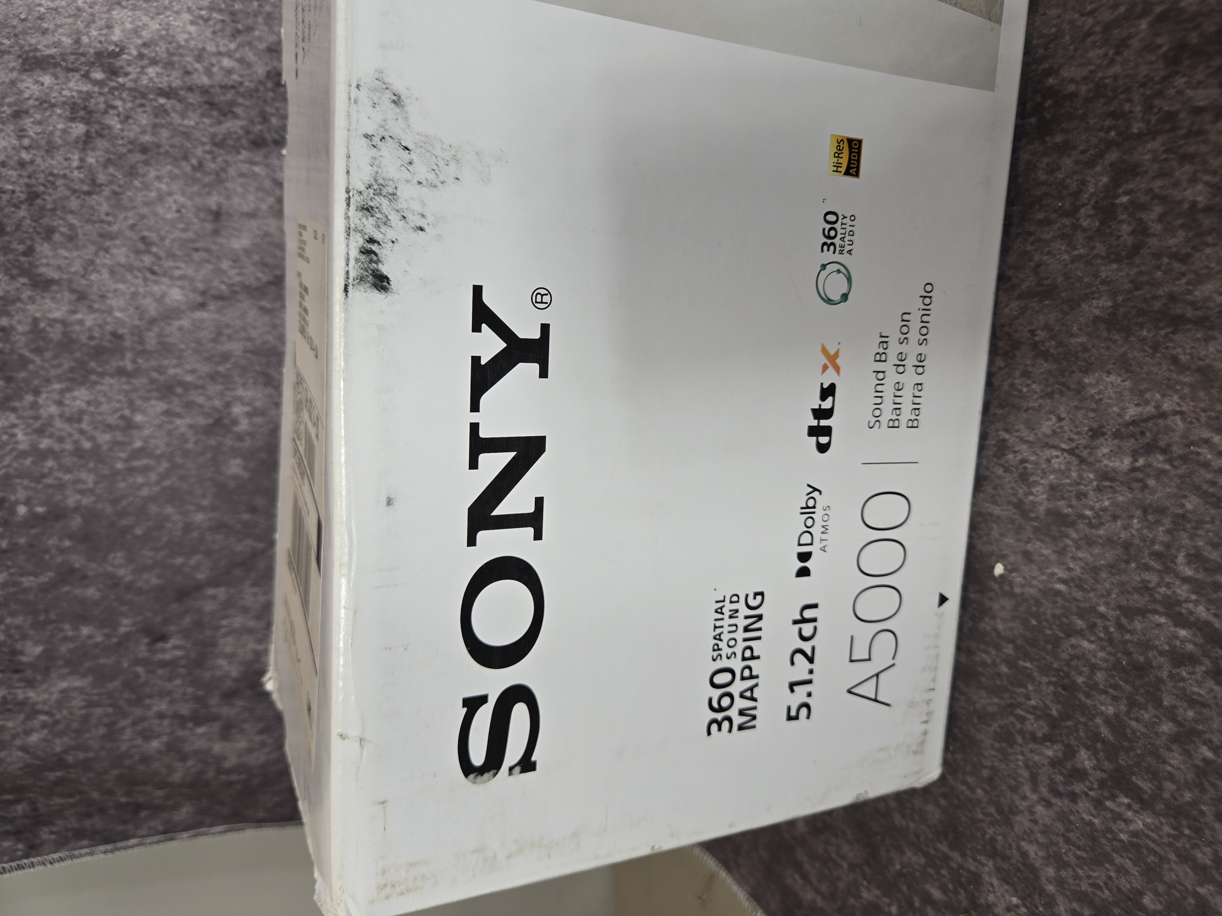 A Sony HT-A5000 5.1.2 Channel Home Theater Audio System with Subwoofer