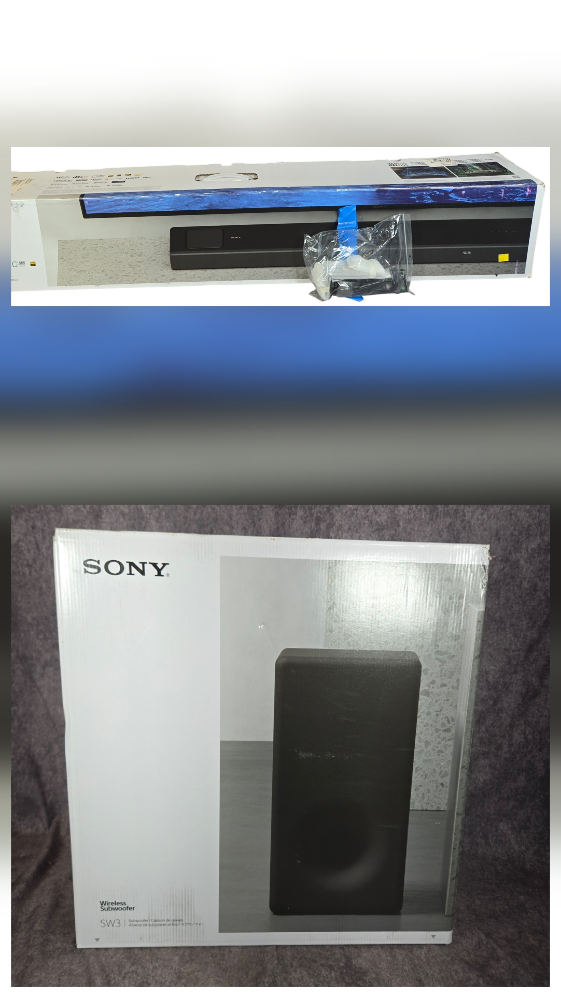 A Sony HT-A5000 5.1.2 Channel Home Theater Audio System with Subwoofer