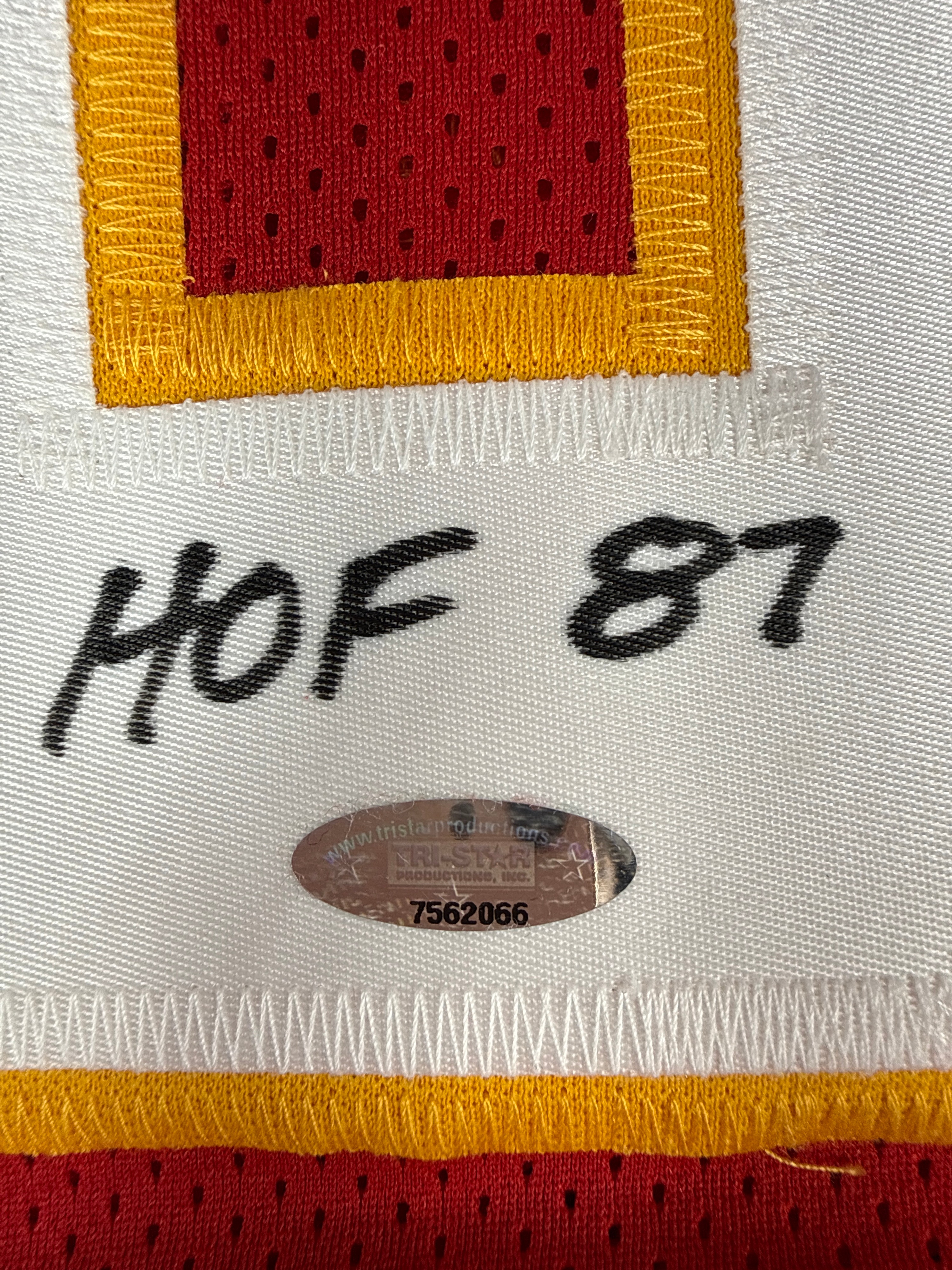 One Len Dawson Signed Kansas City Chiefs Polyester Career Achievement Jersey