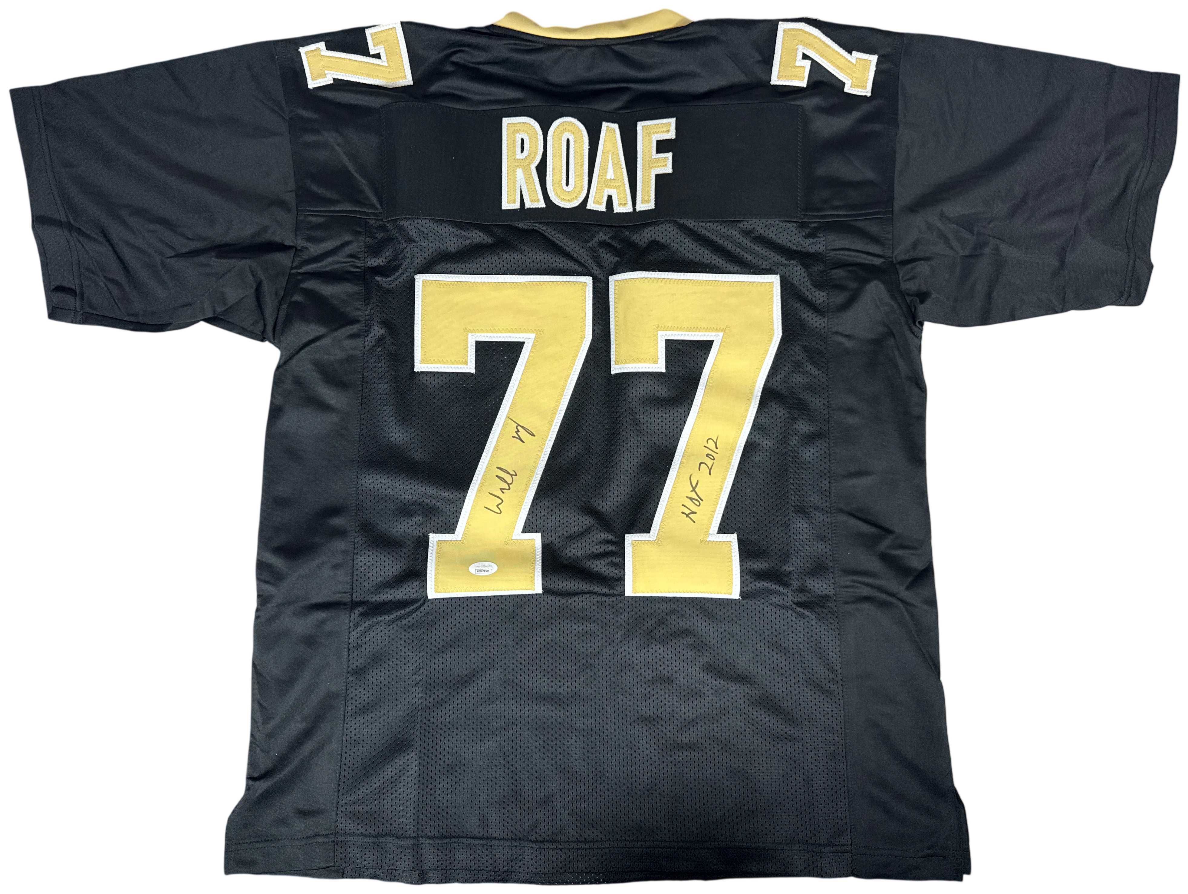 One Willie Roaf Signed New Orleans Custom Football Jersey with HOF 2012 Inscription
