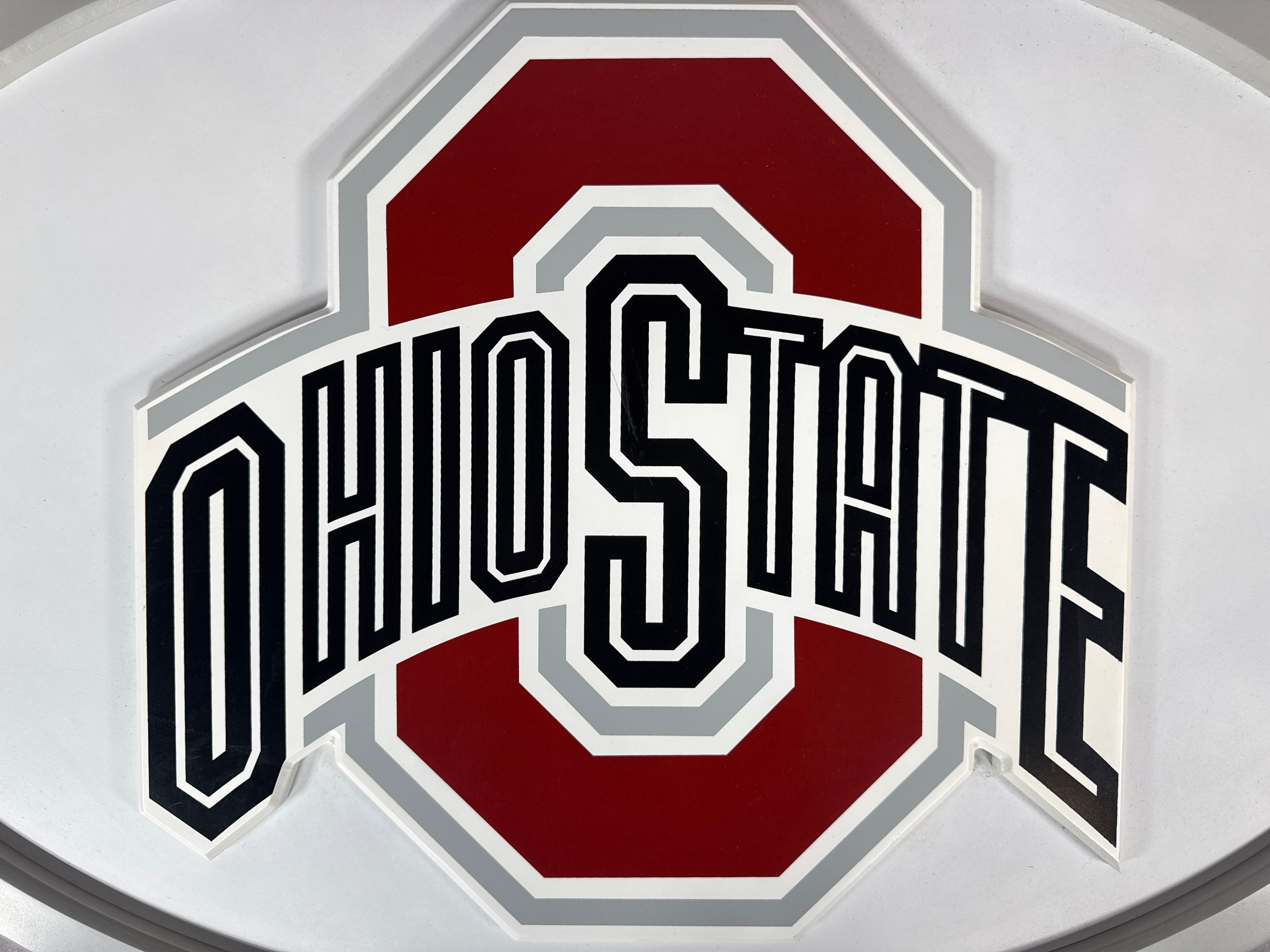 Large Painted Relief Ohio State Buckeyes Logo Wall Plaque
