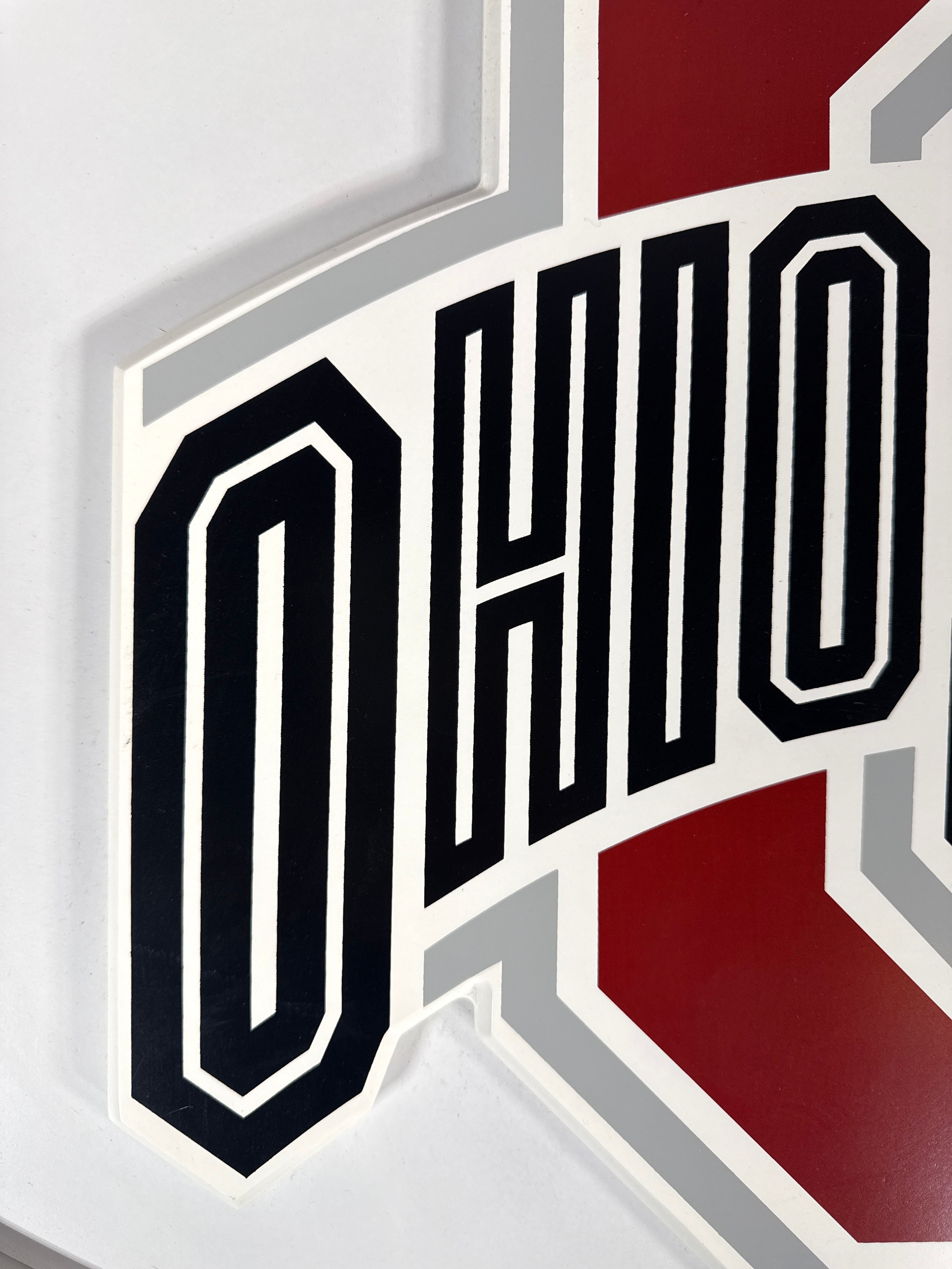 Large Painted Relief Ohio State Buckeyes Logo Wall Plaque