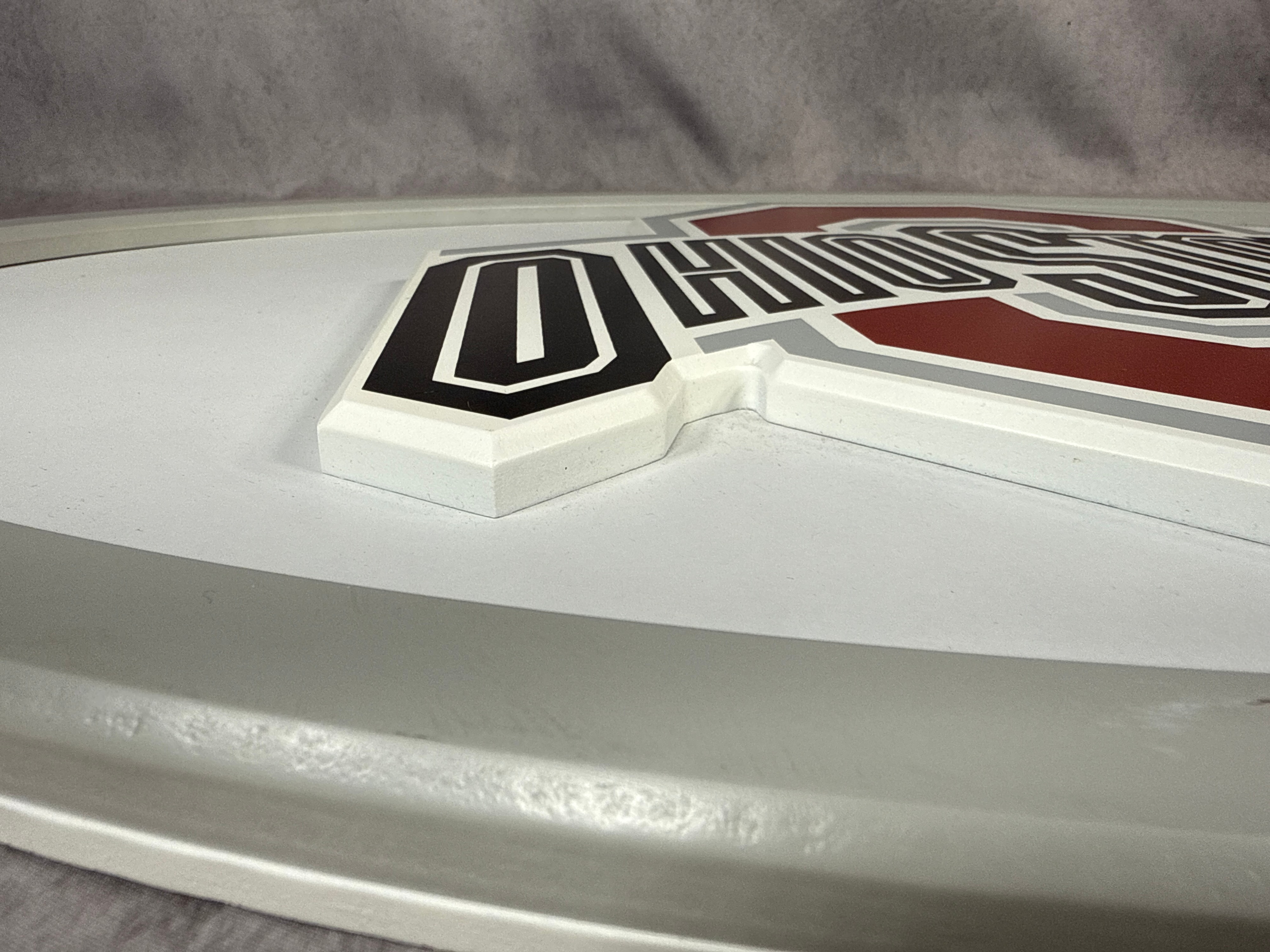 Large Painted Relief Ohio State Buckeyes Logo Wall Plaque
