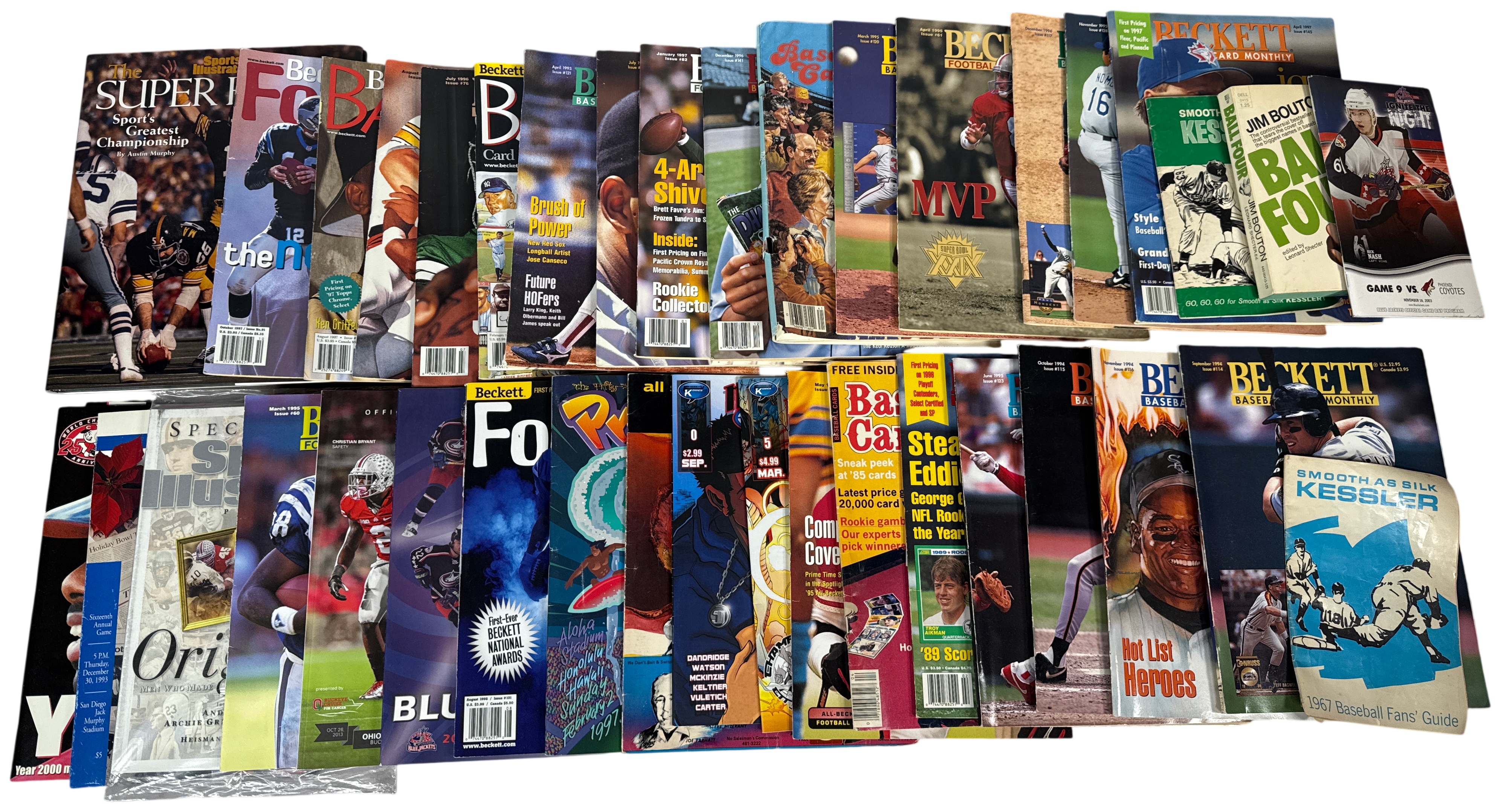 HUGE CONTENTS LOT: Sports Magazines, Game Programs, and Vintage Paperbacks