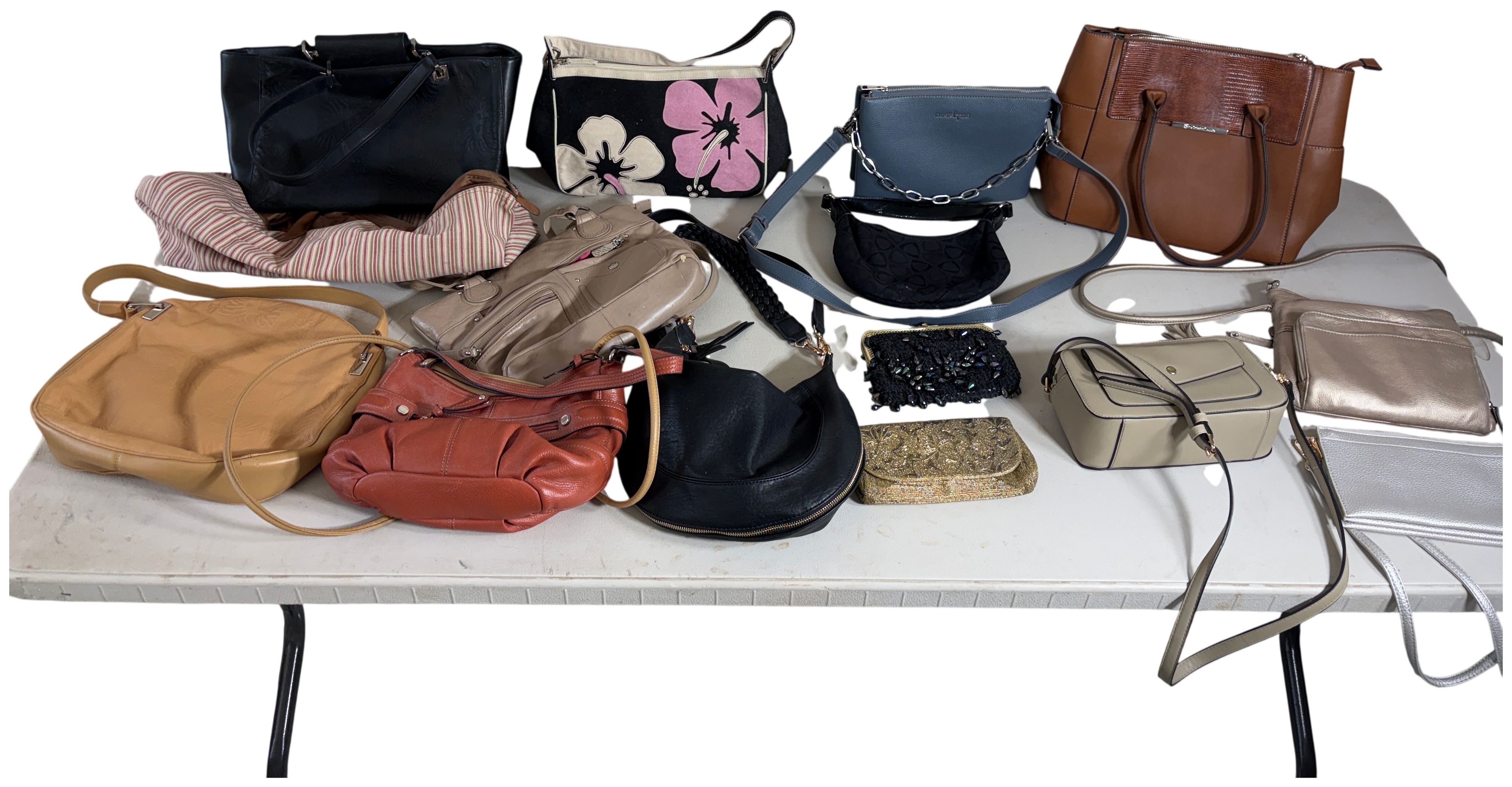 An Assortment of Designer and Contemporary Leather and Fabric Handbags