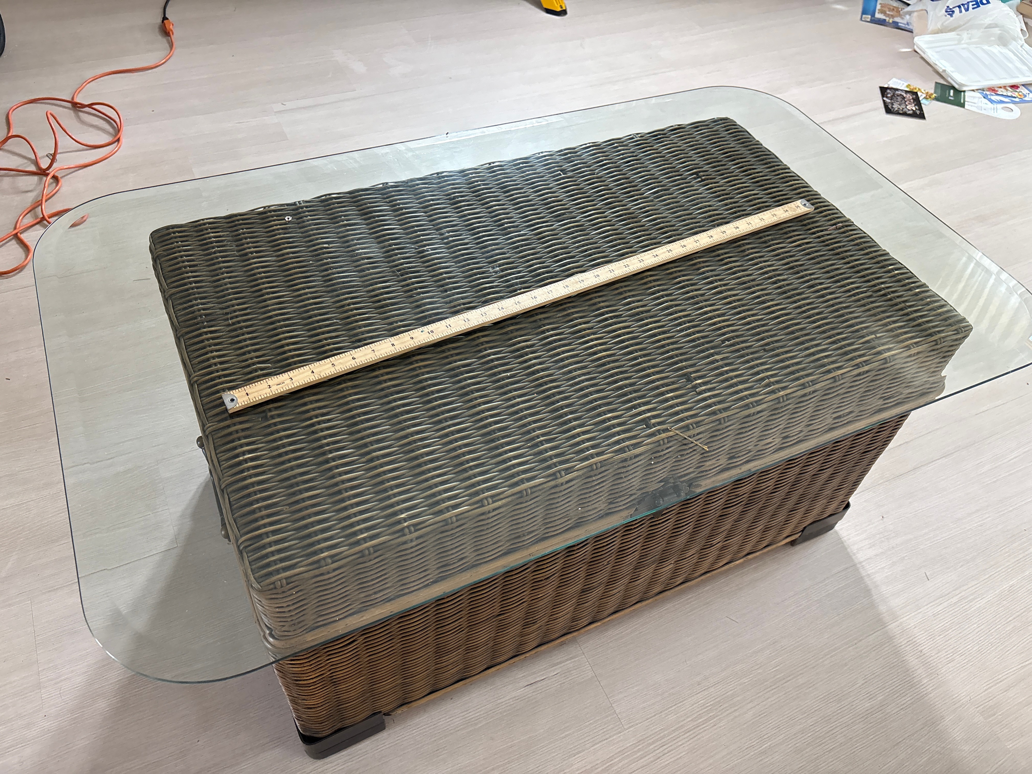 A Collection of Assorted Furniture and Decorative Items Including a Wicker Trunk Coffee Table and Neoclassical Style Tables