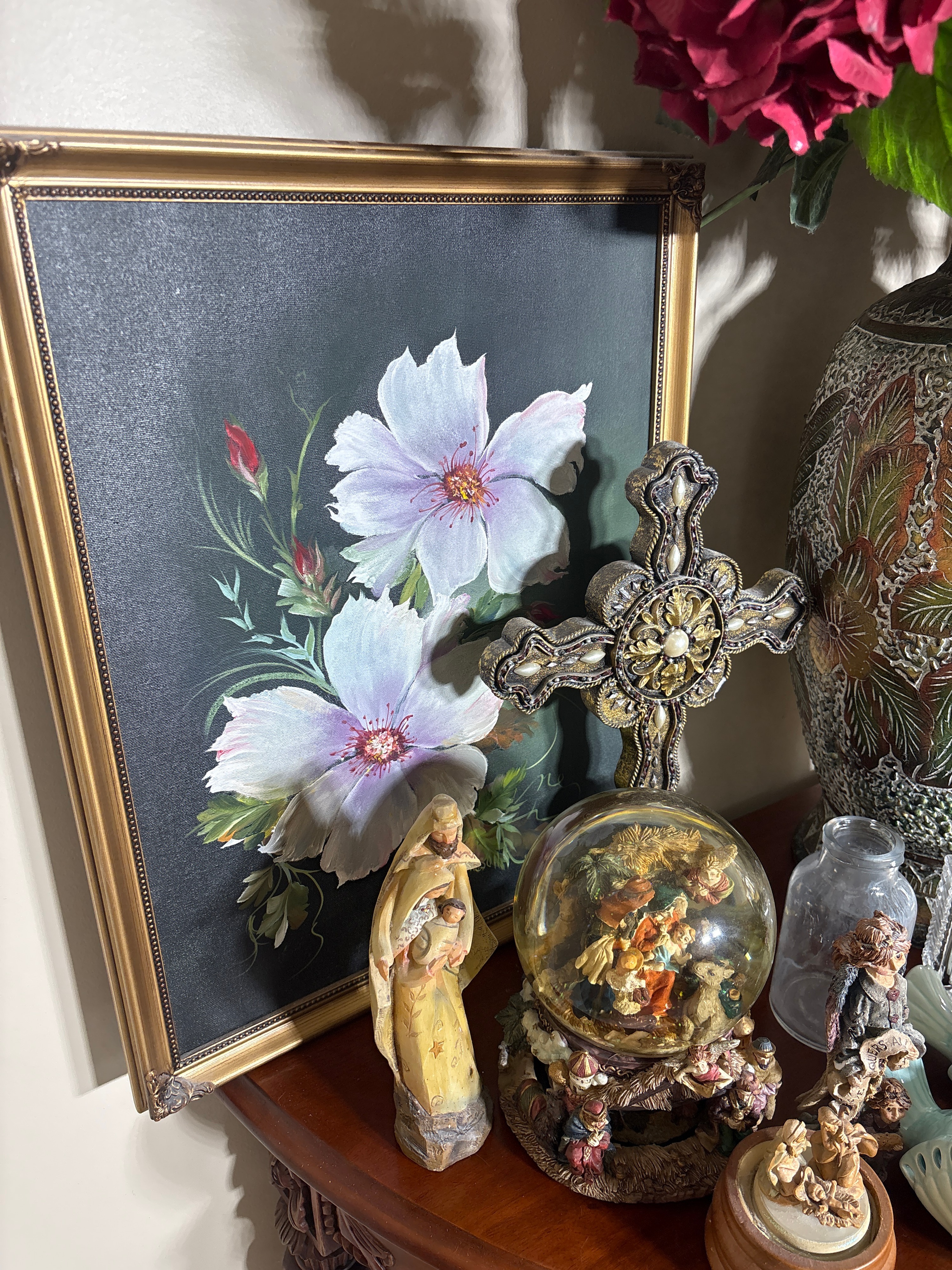Nativity Set and a Large Group of Decorative Home Accents including an Original Painting