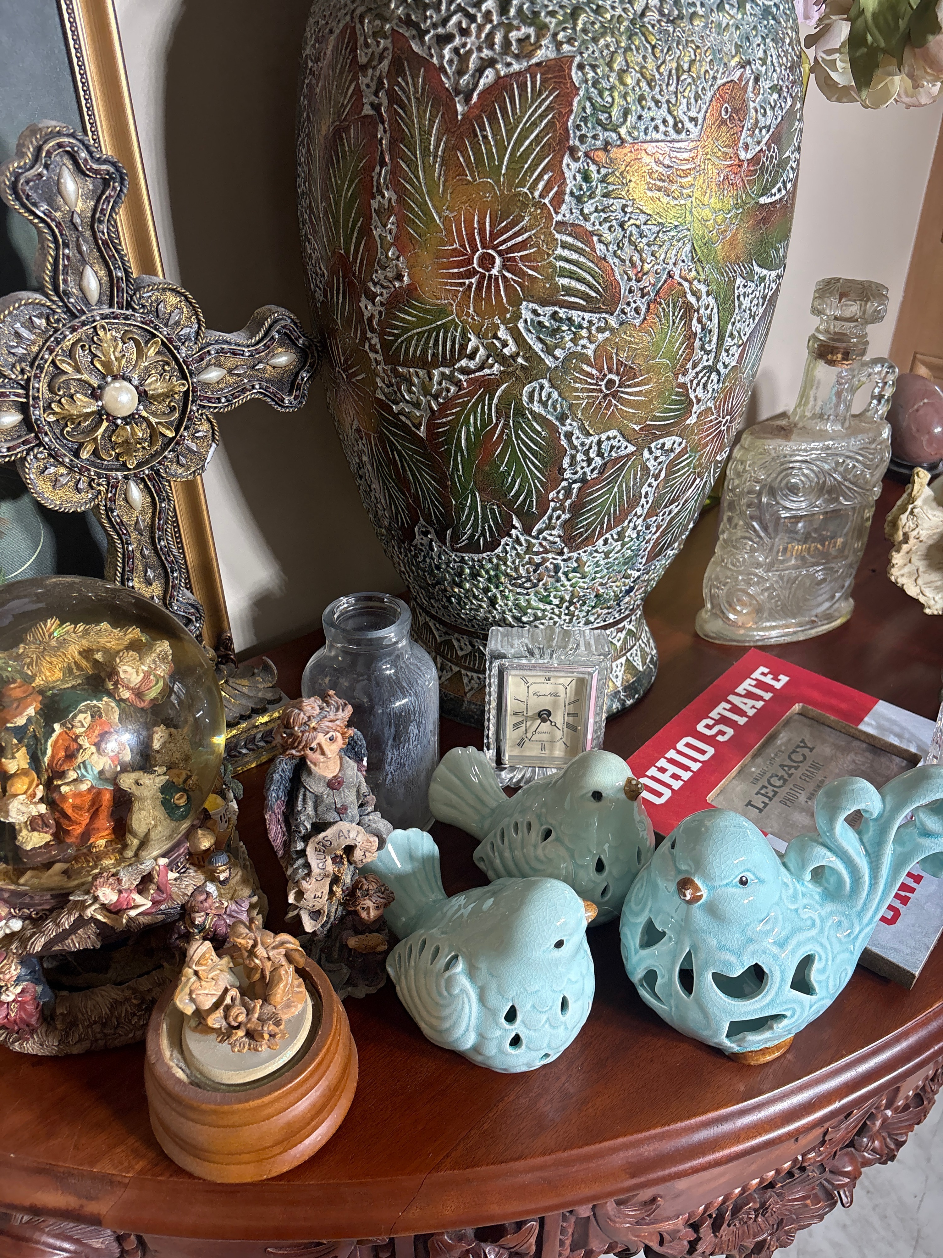 Nativity Set and a Large Group of Decorative Home Accents including an Original Painting