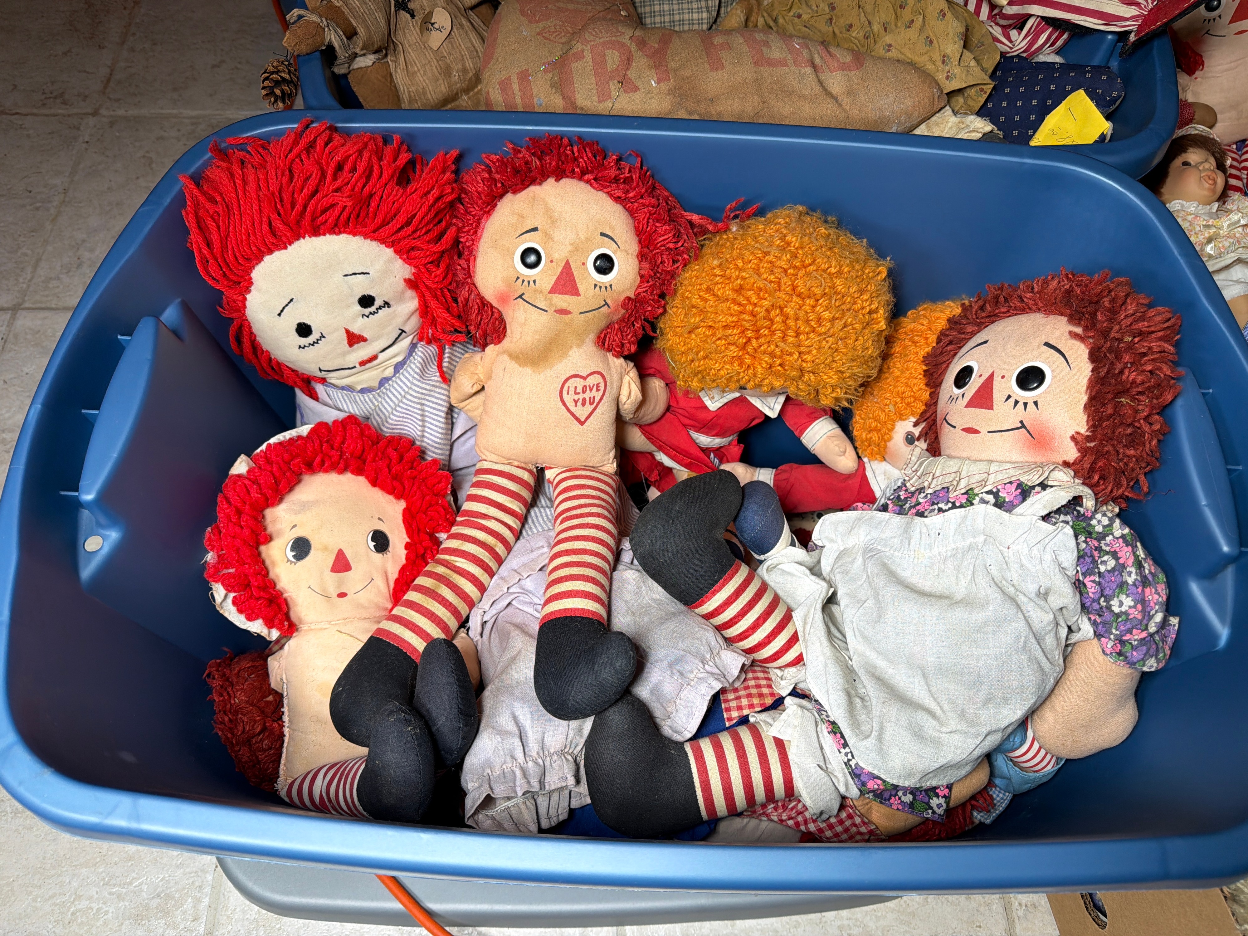 CONTENTS LOT: Bulk Estate Collection of Vintage Dolls, Children's Books, Furniture, and Household Goods