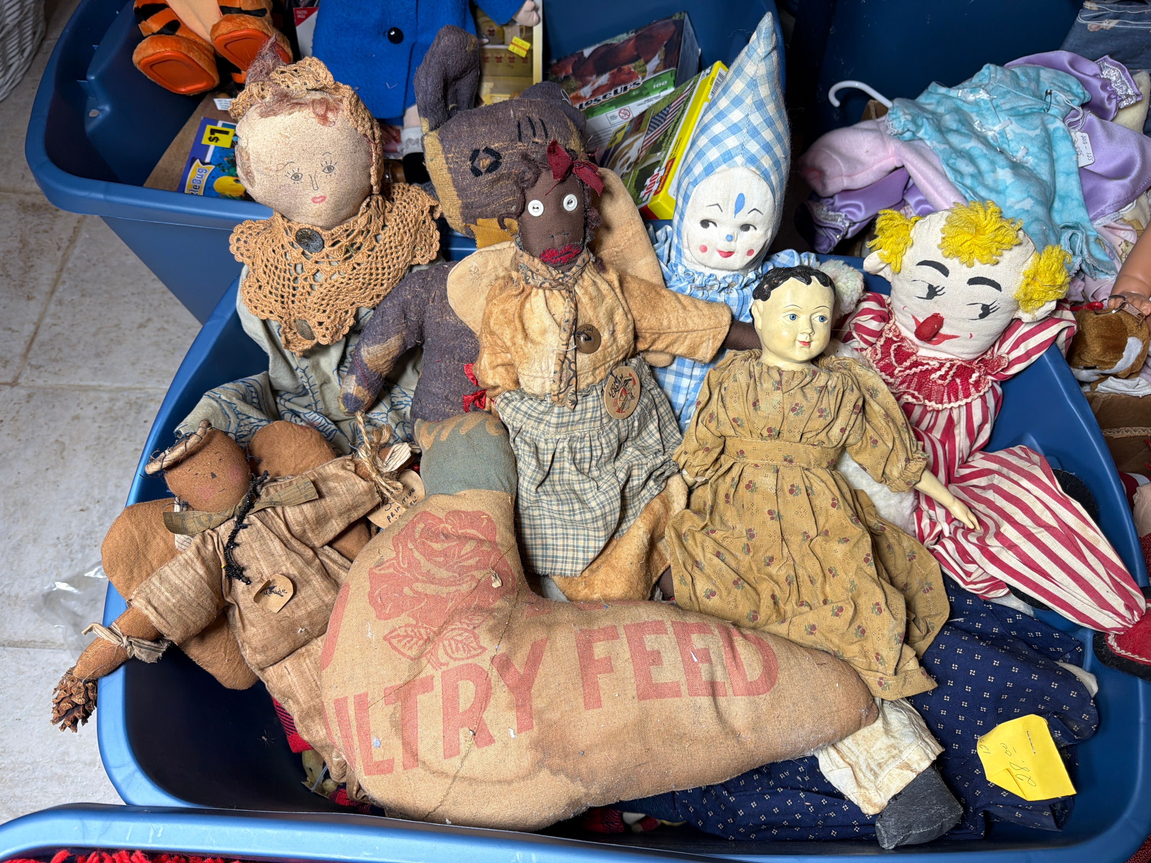 CONTENTS LOT: Bulk Estate Collection of Vintage Dolls, Children's Books, Furniture, and Household Goods