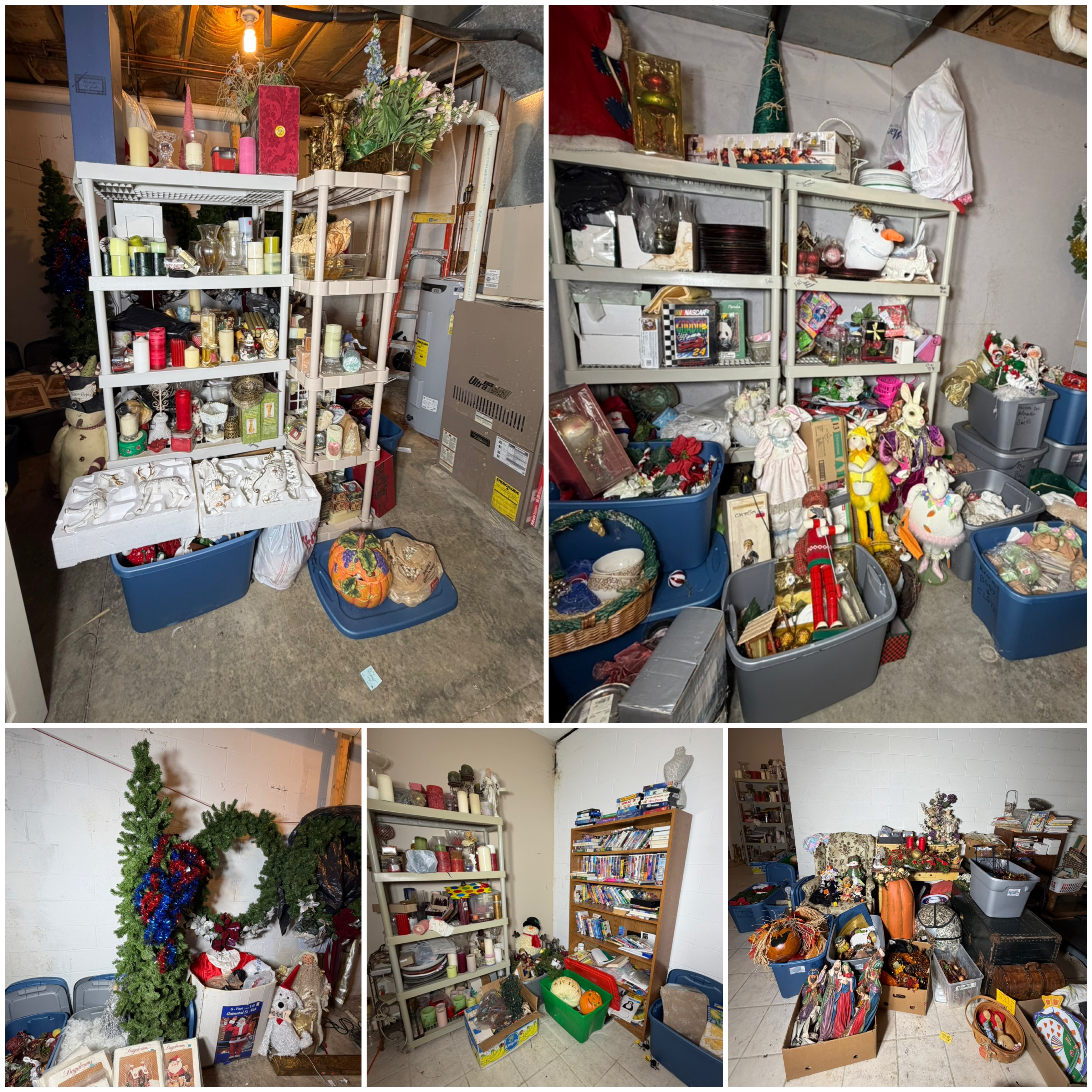 CONTENTS LOT: A Large Assortment of Seasonal Holiday Decorations Home Media Home Accents and Crafts including Annalee Disney and Teleflora I