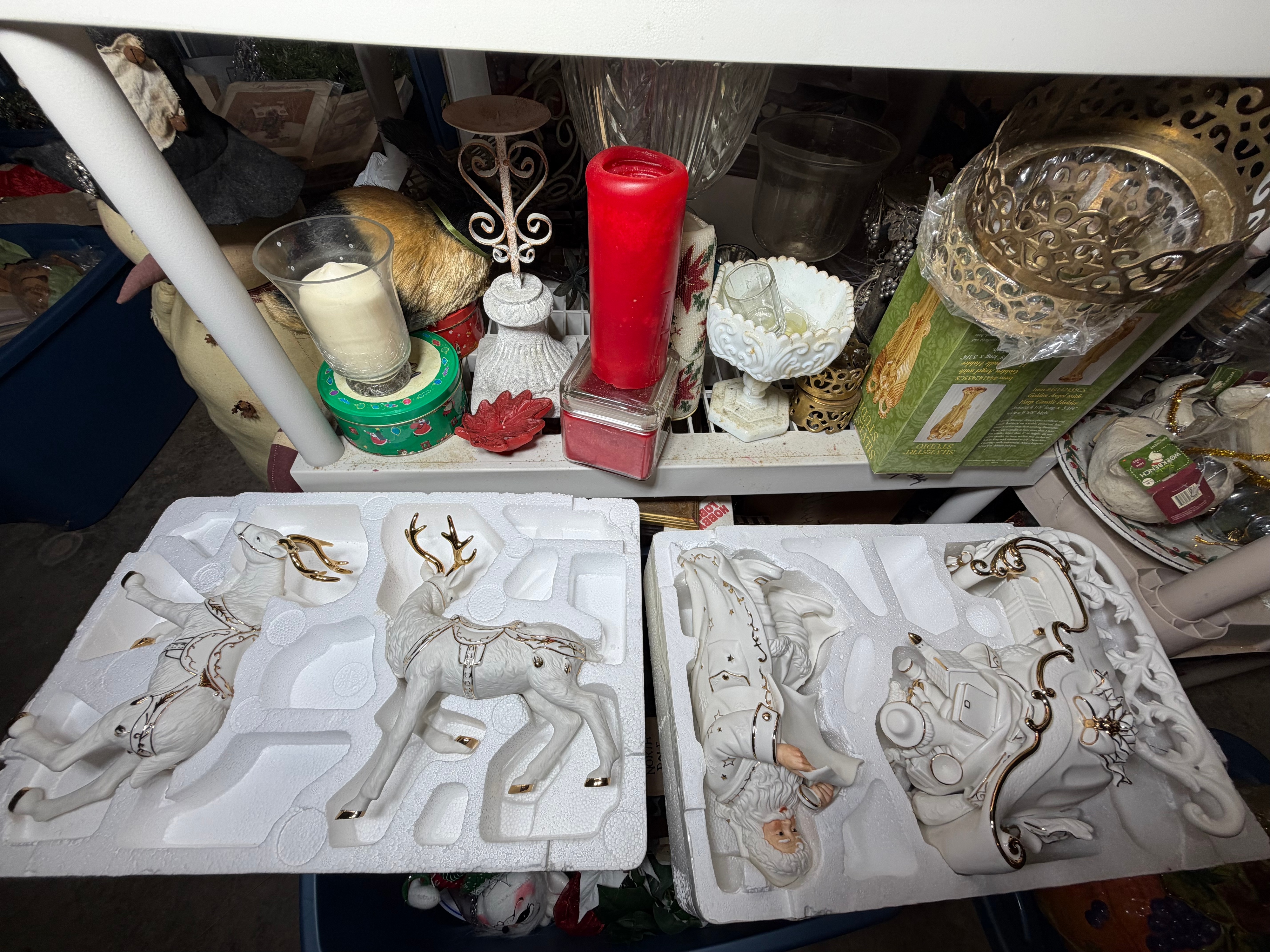 CONTENTS LOT: A Large Assortment of Seasonal Holiday Decorations Home Media Home Accents and Crafts including Annalee Disney and Teleflora I