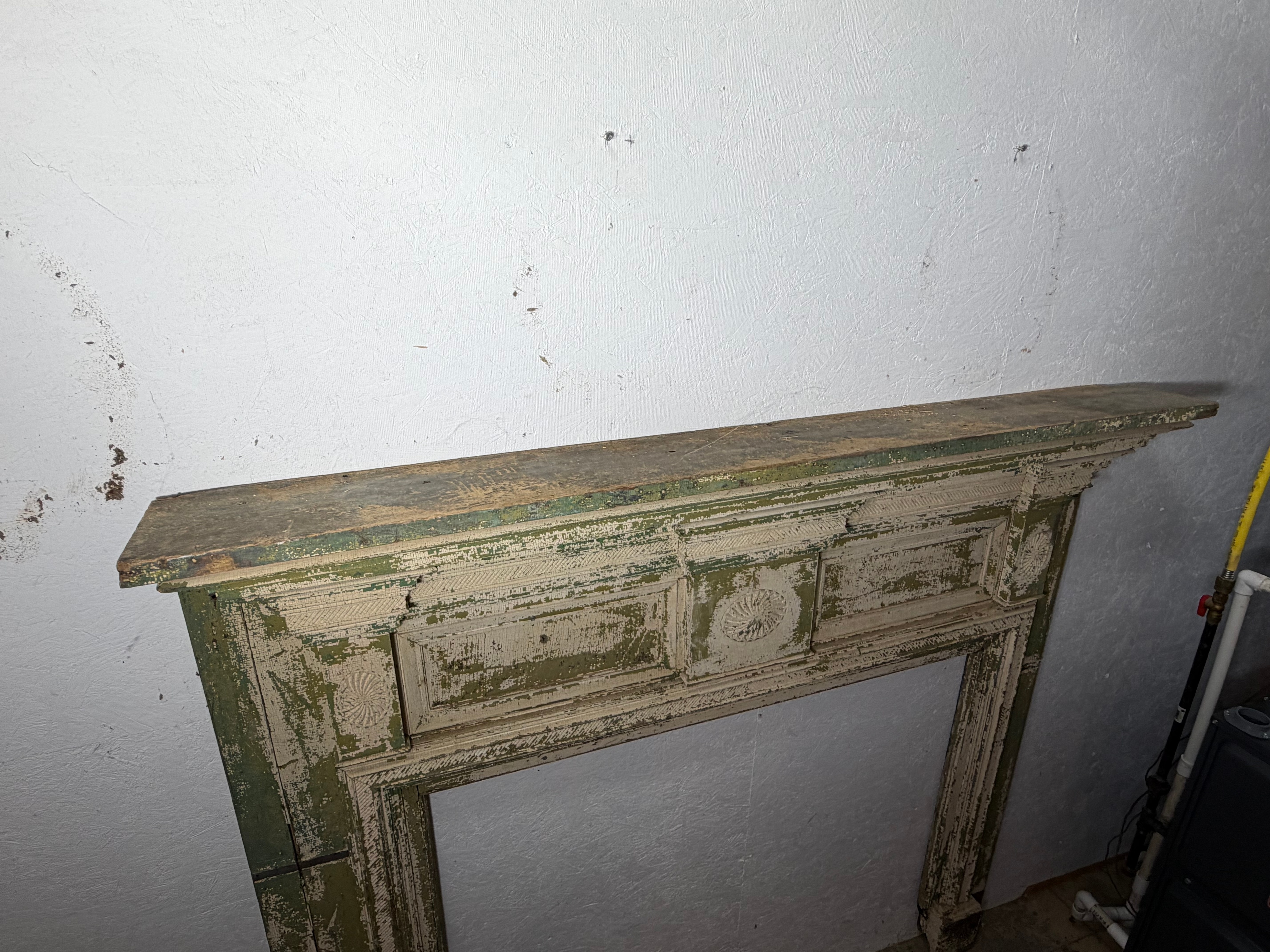 American Federal Style Carved Wood Fireplace Mantel Surround