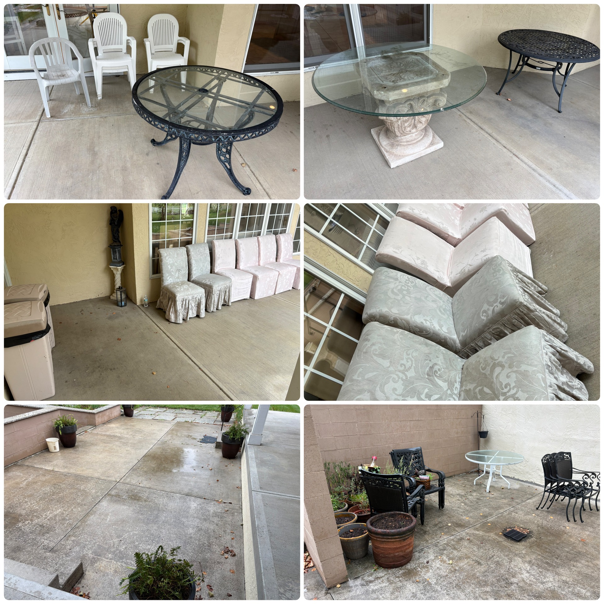 A Collection of Outdoor Patio Furniture Garden Statuary and Planters