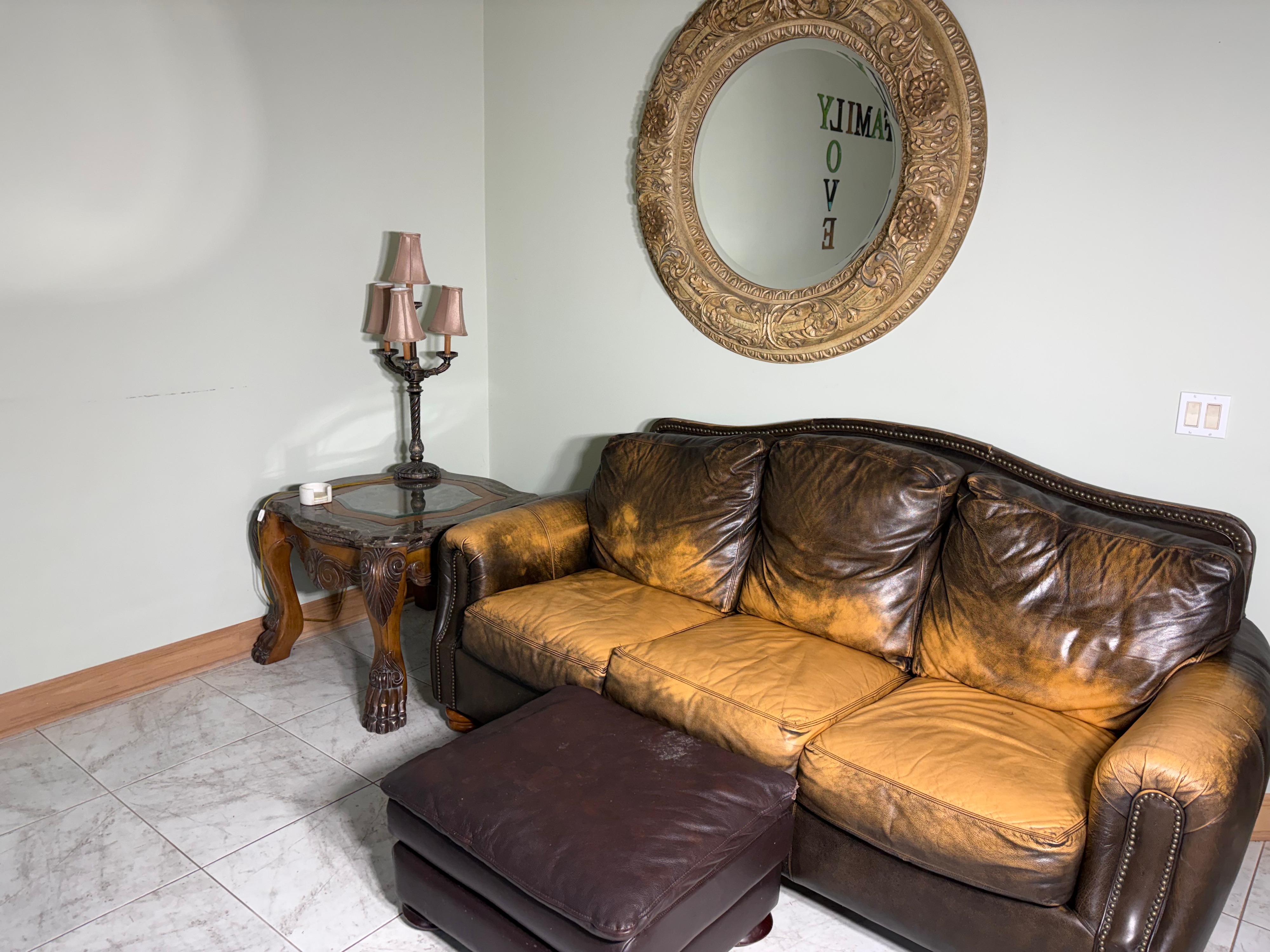 A Collection of Traditional Home Furnishings and Decorative Objects Including a Hibel Signed Print