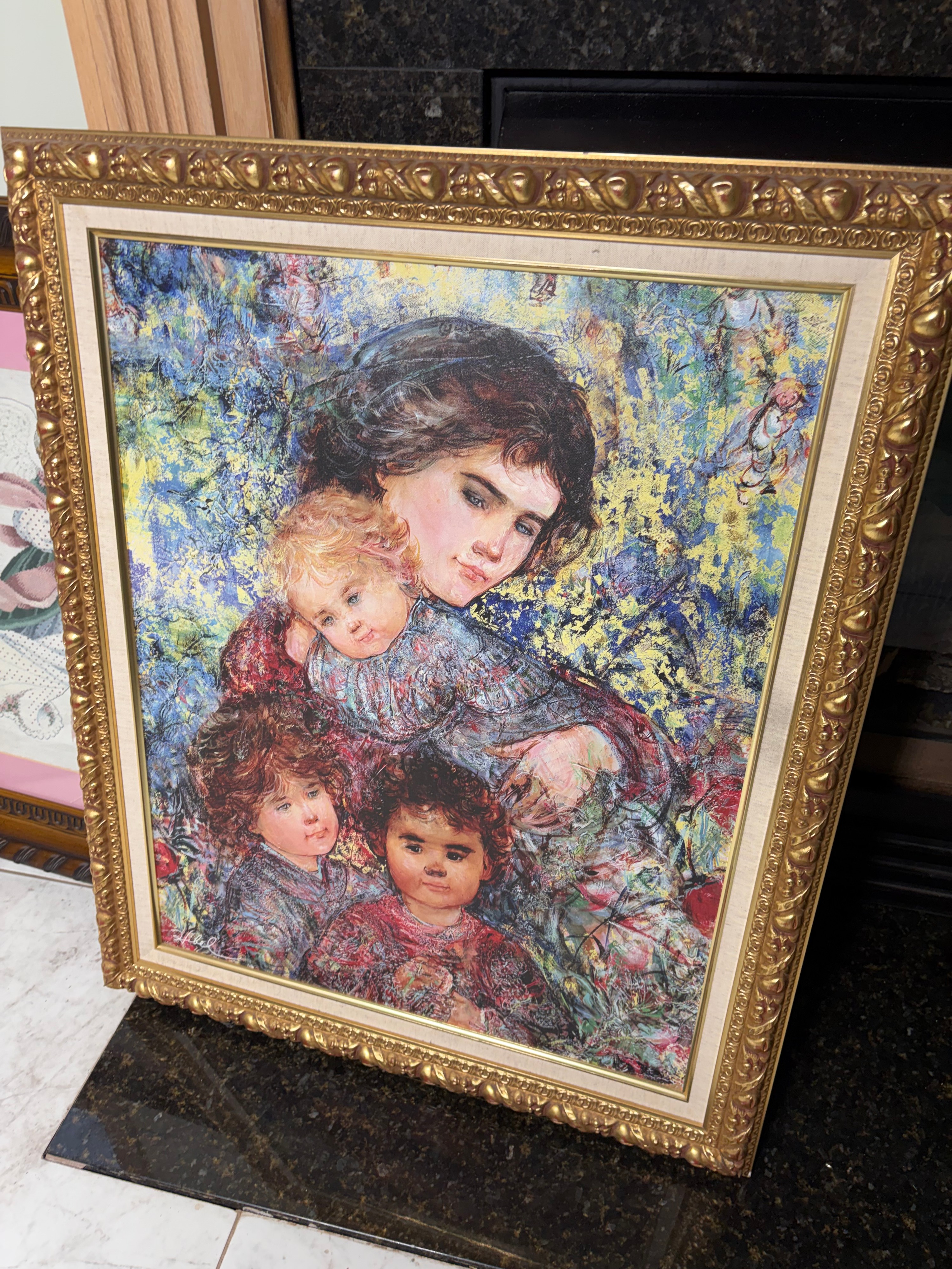 A Collection of Traditional Home Furnishings and Decorative Objects Including a Hibel Signed Print
