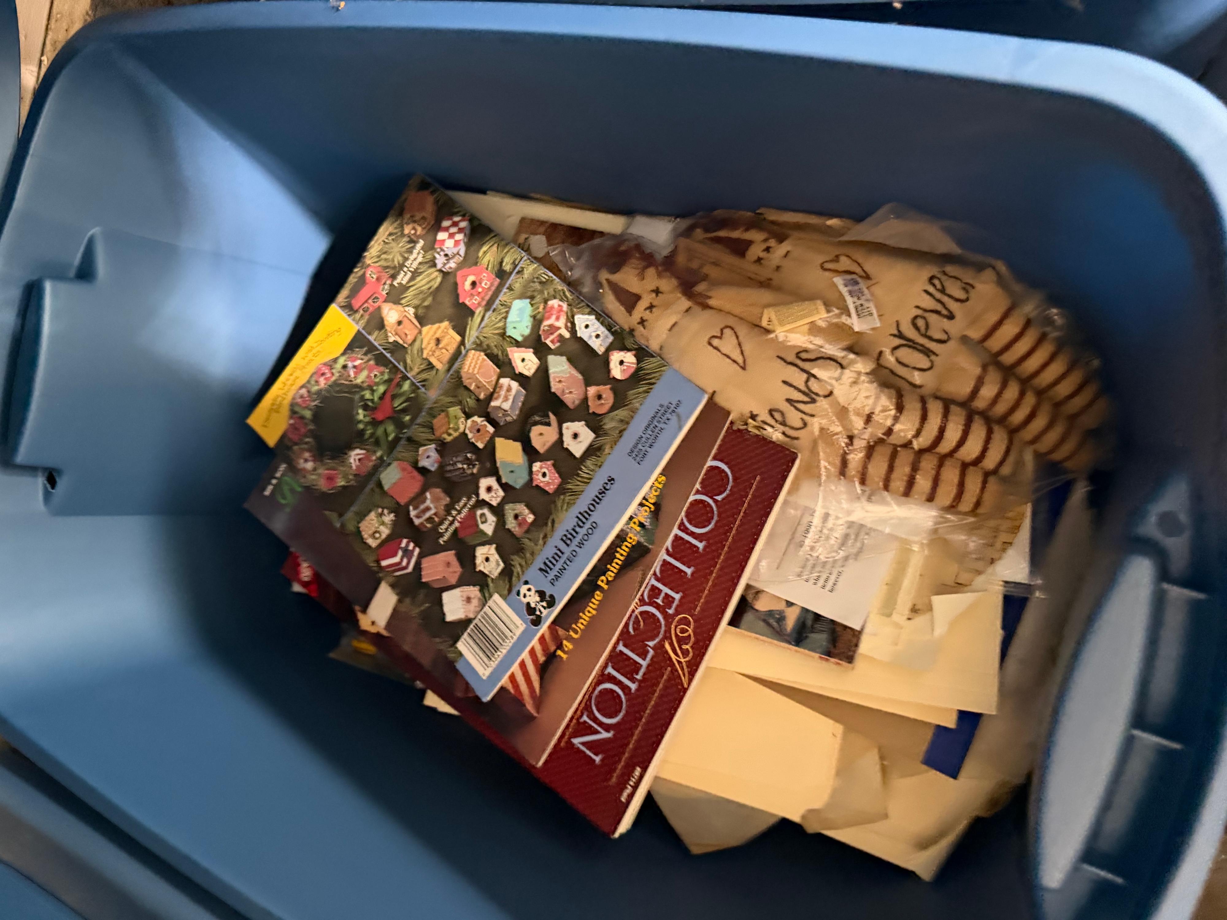 CONTENTS LOT: An Assortment of Crafting Supplies, Doll Making Components, Vintage Textiles, and Household Goods