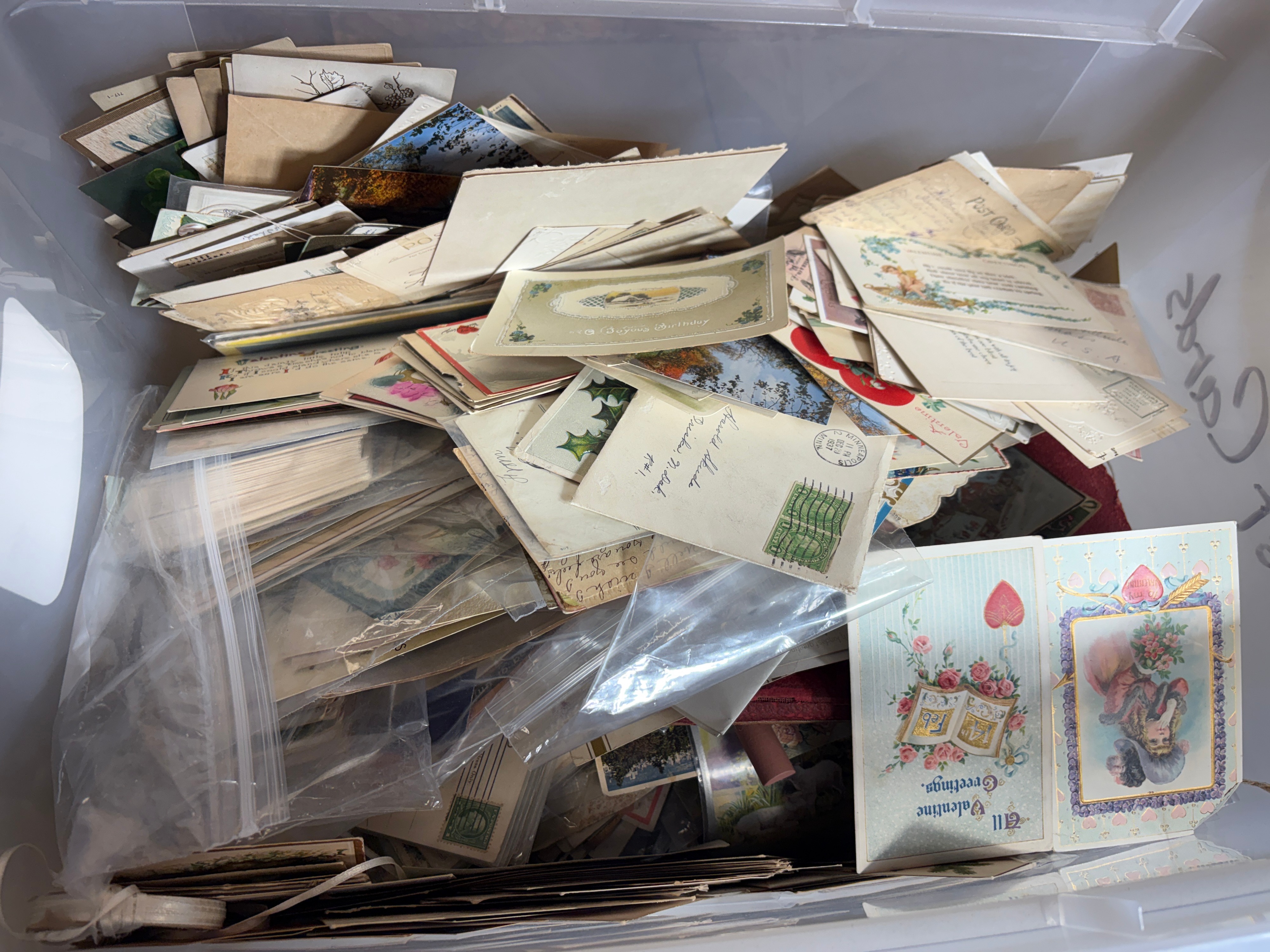 An Assortment of 21 lbs of Vintage Postcards