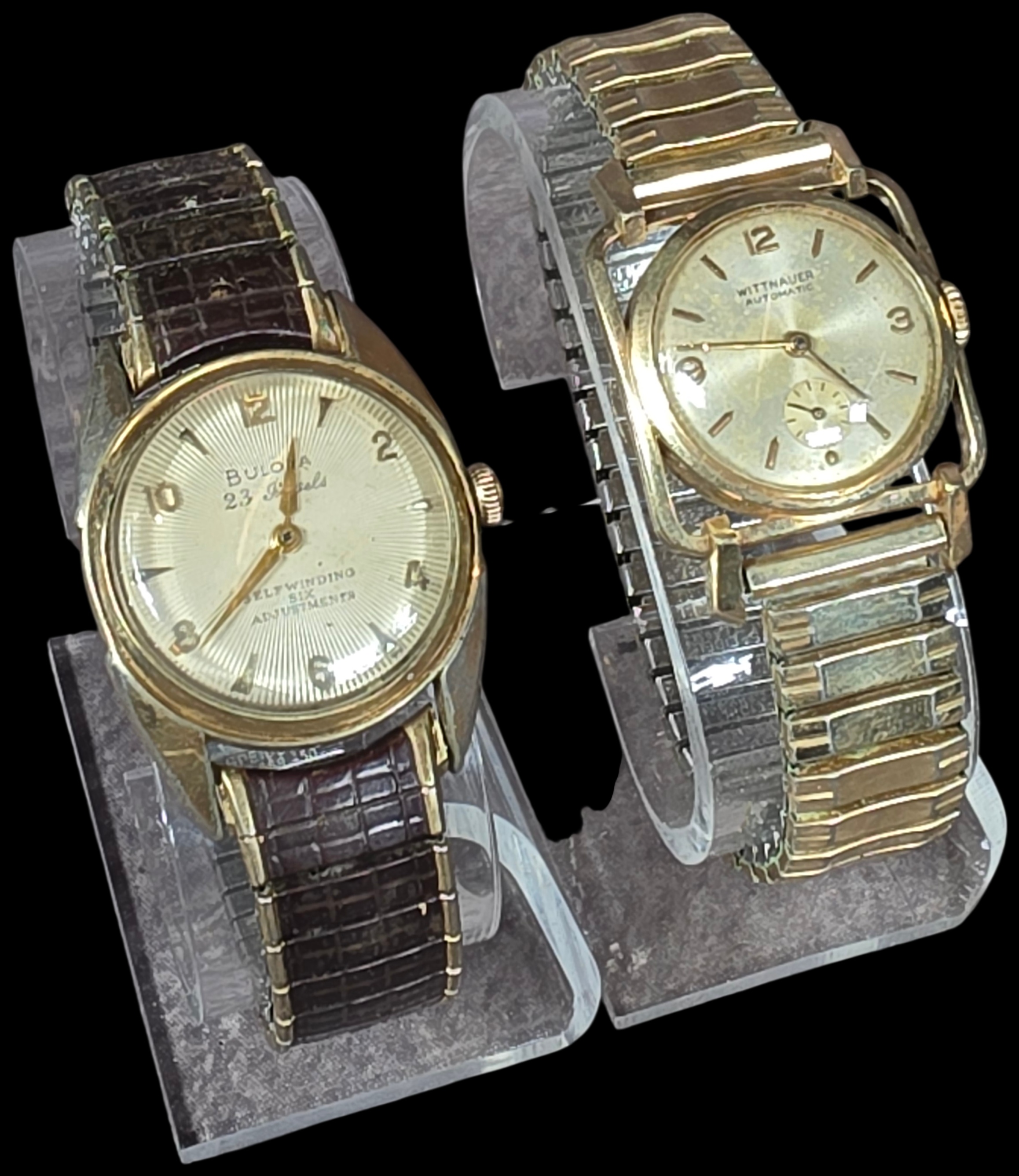 Two Vintage Gold Filled and Stainless Steel Automatic Wristwatches Including Bulova and Wittnauer