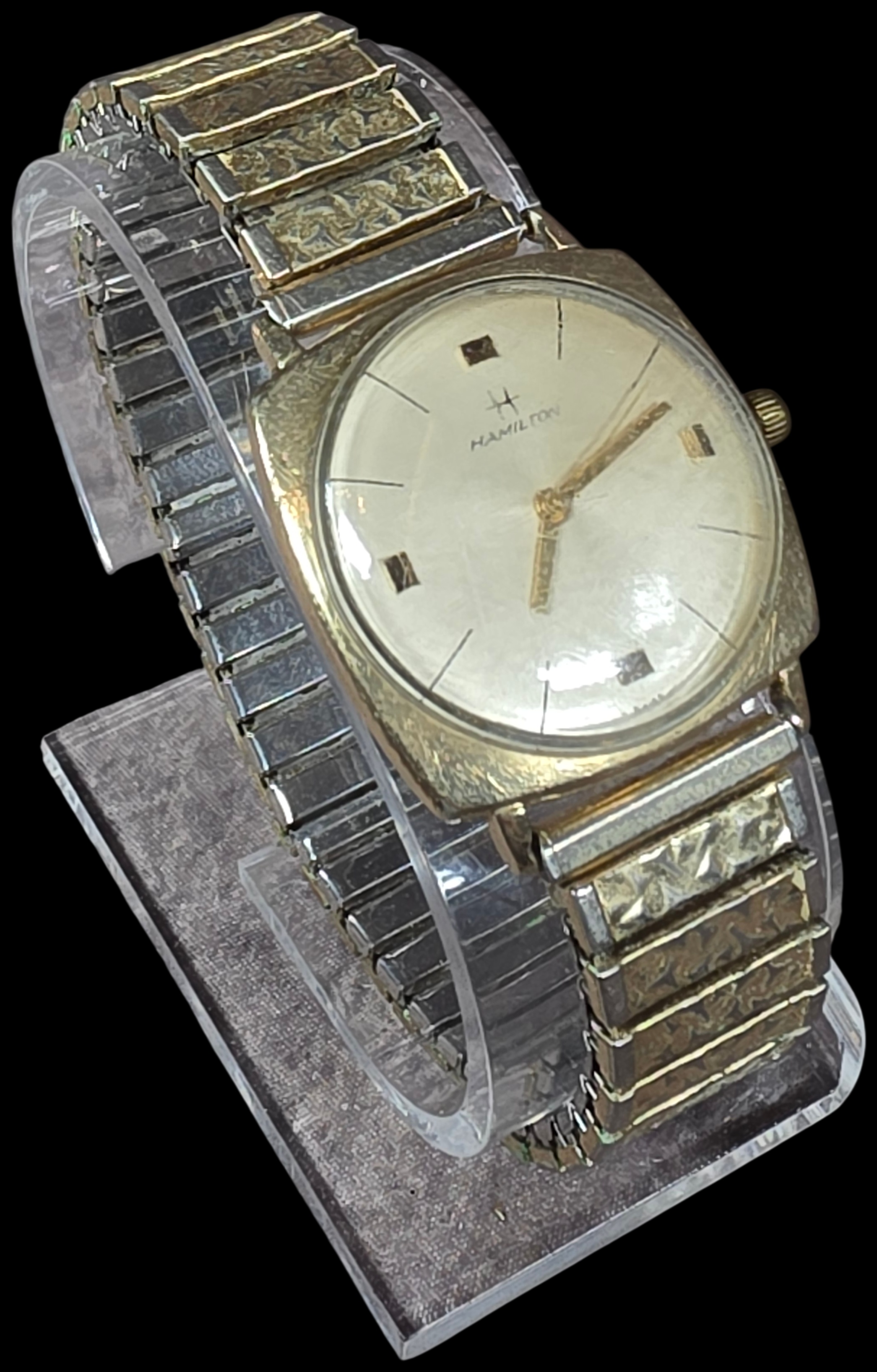 Hamilton Gold Filled Mens Wristwatch with Integrated Expansion Band