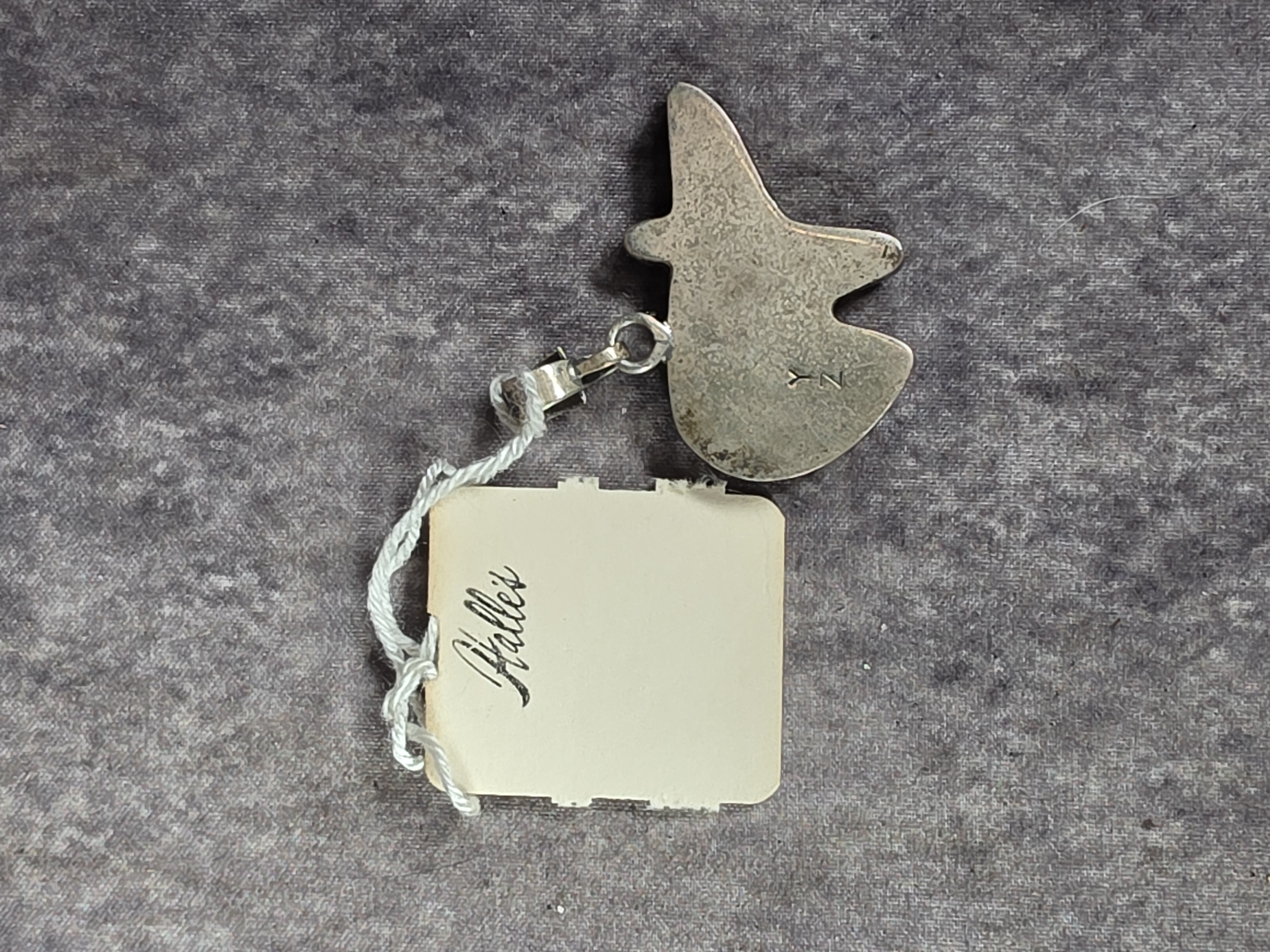 Southwestern Sterling Silver Multi-Stone Channel Inlay Bear Pendant