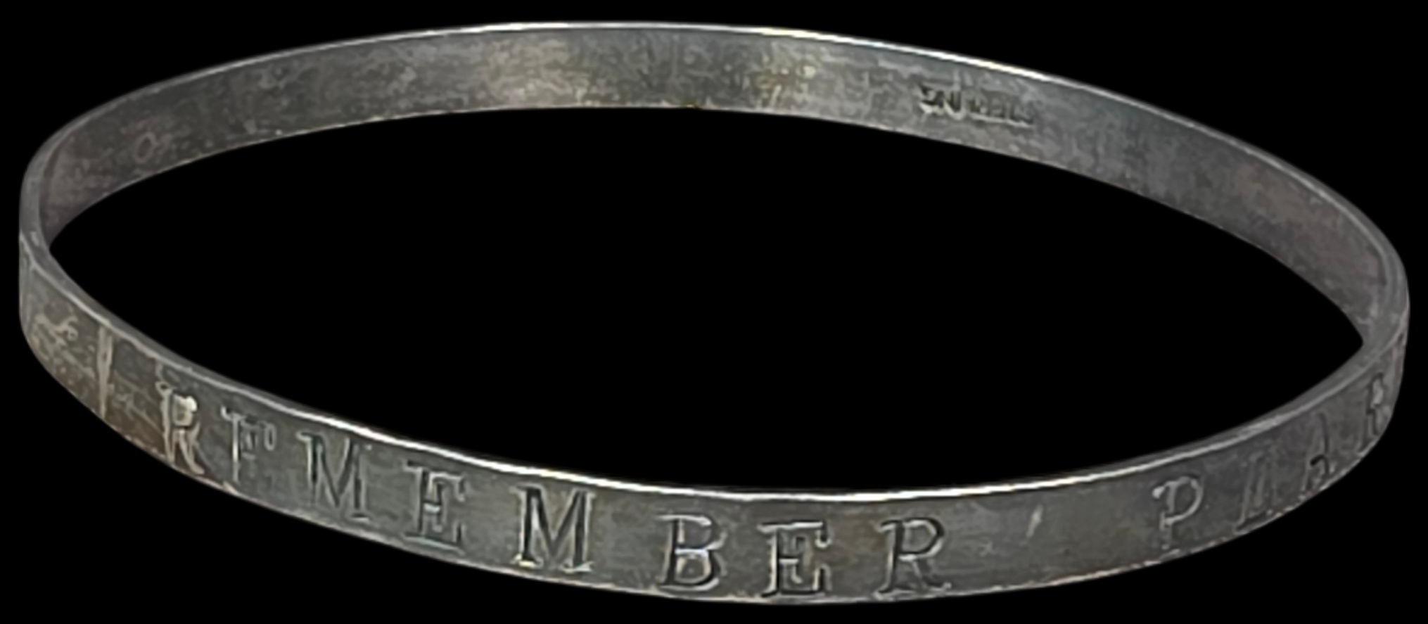 A World War II Era Sterling Silver Remember Pearl Harbor Bangle