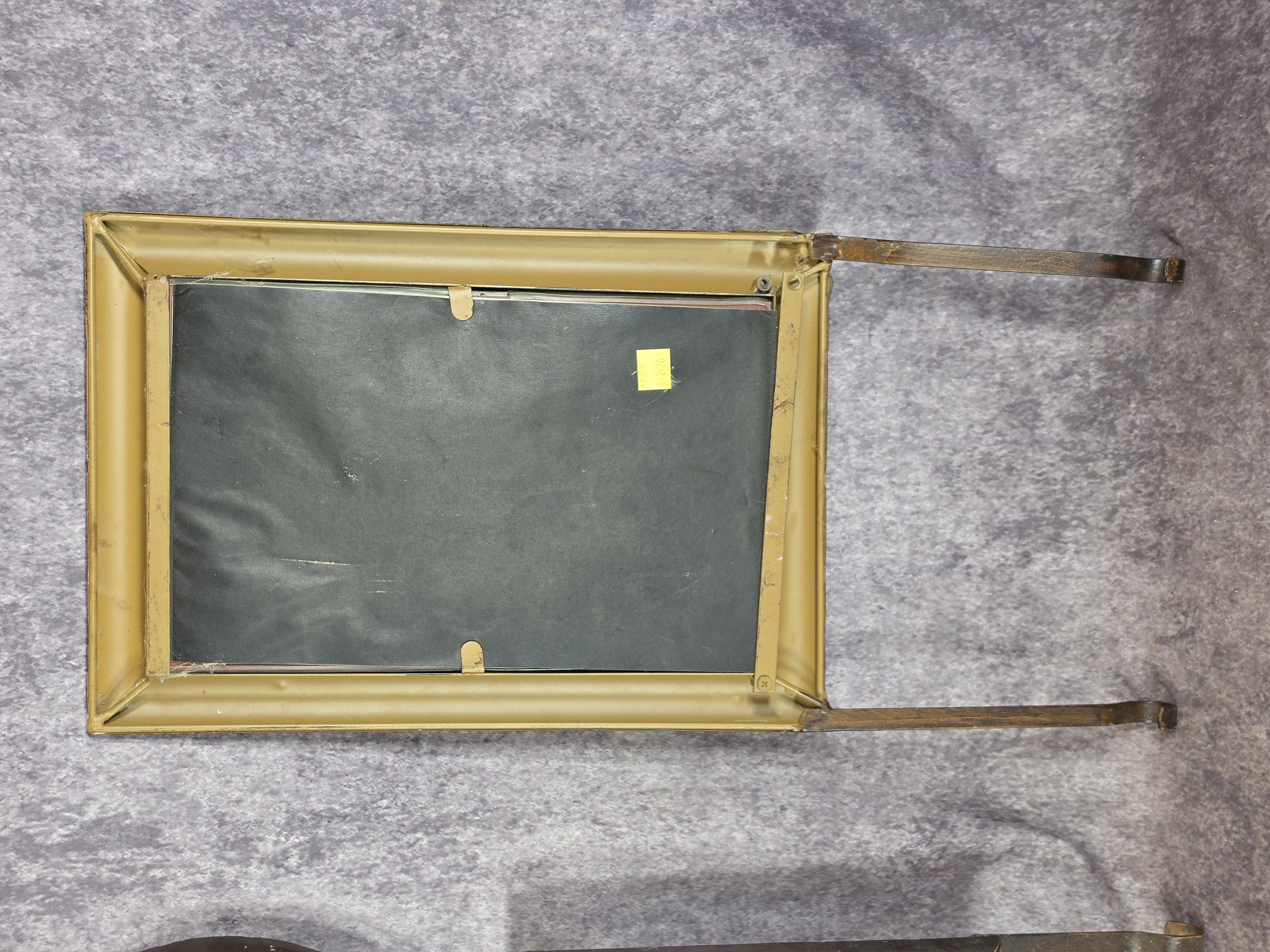 Three Wall Hanging Geometric Mirrors with Metal Faux Wood Frames