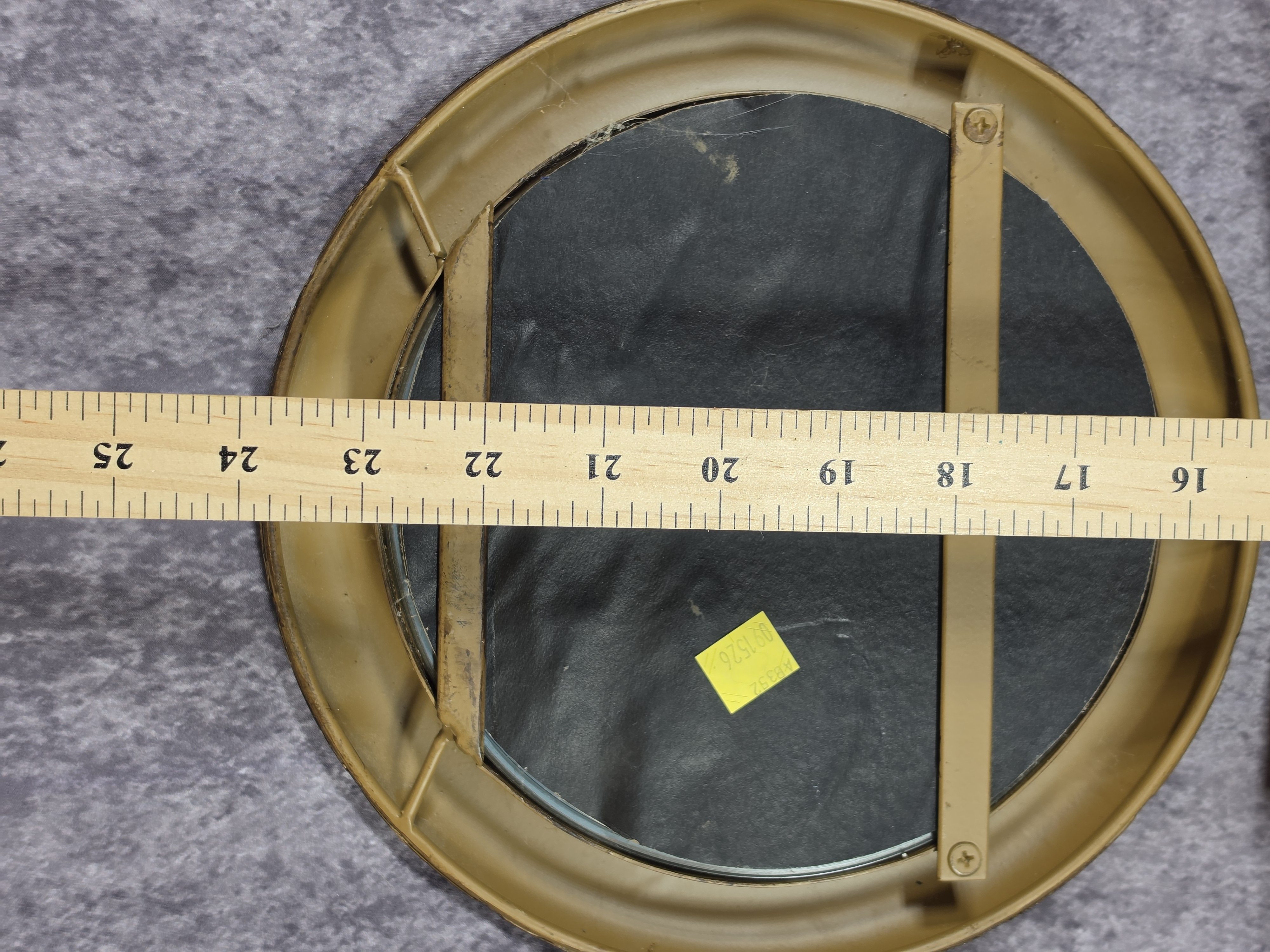 Three Wall Hanging Geometric Mirrors with Metal Faux Wood Frames