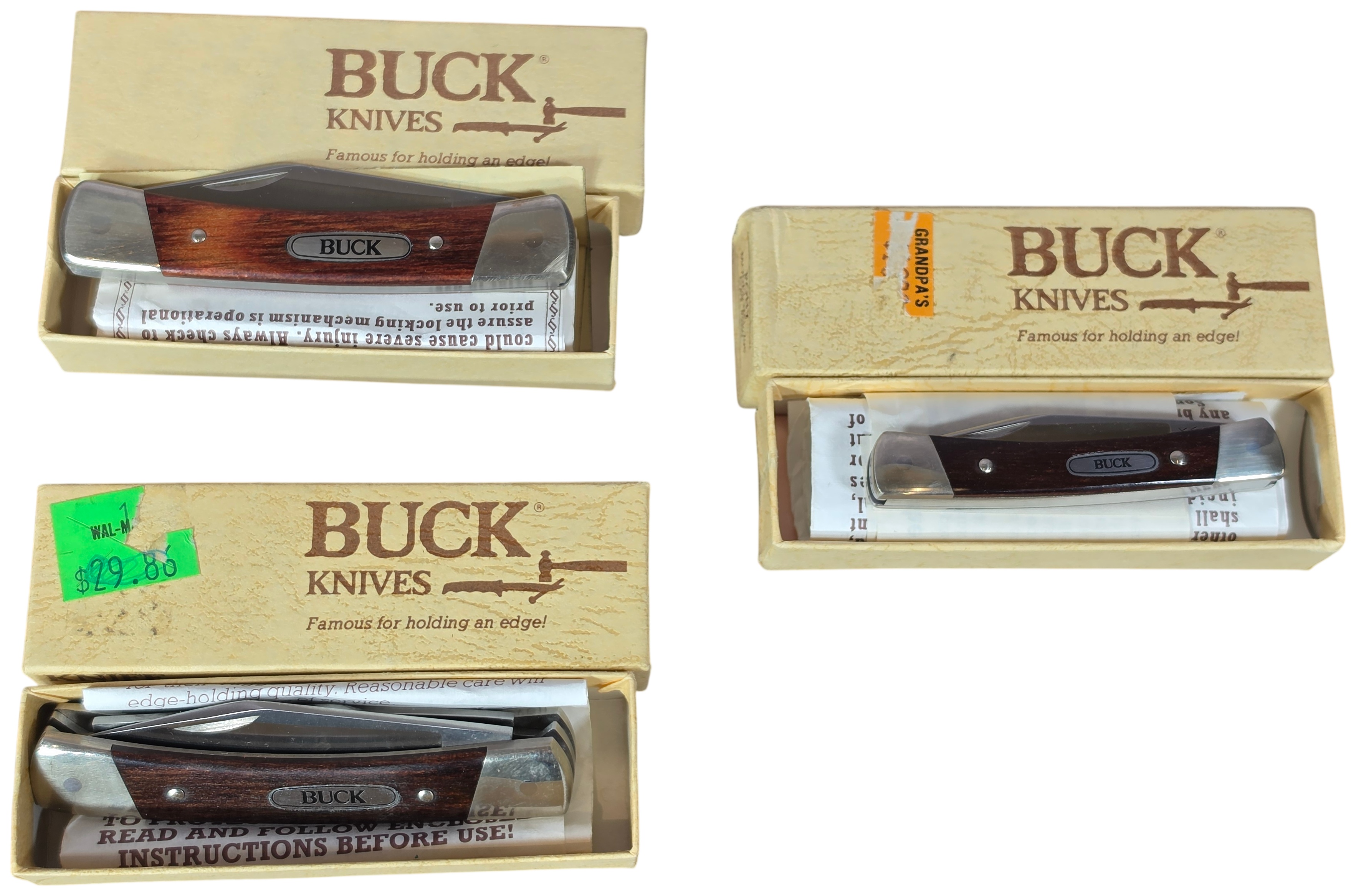 Three Buck 700 Series Pocket Knives in Original Boxes