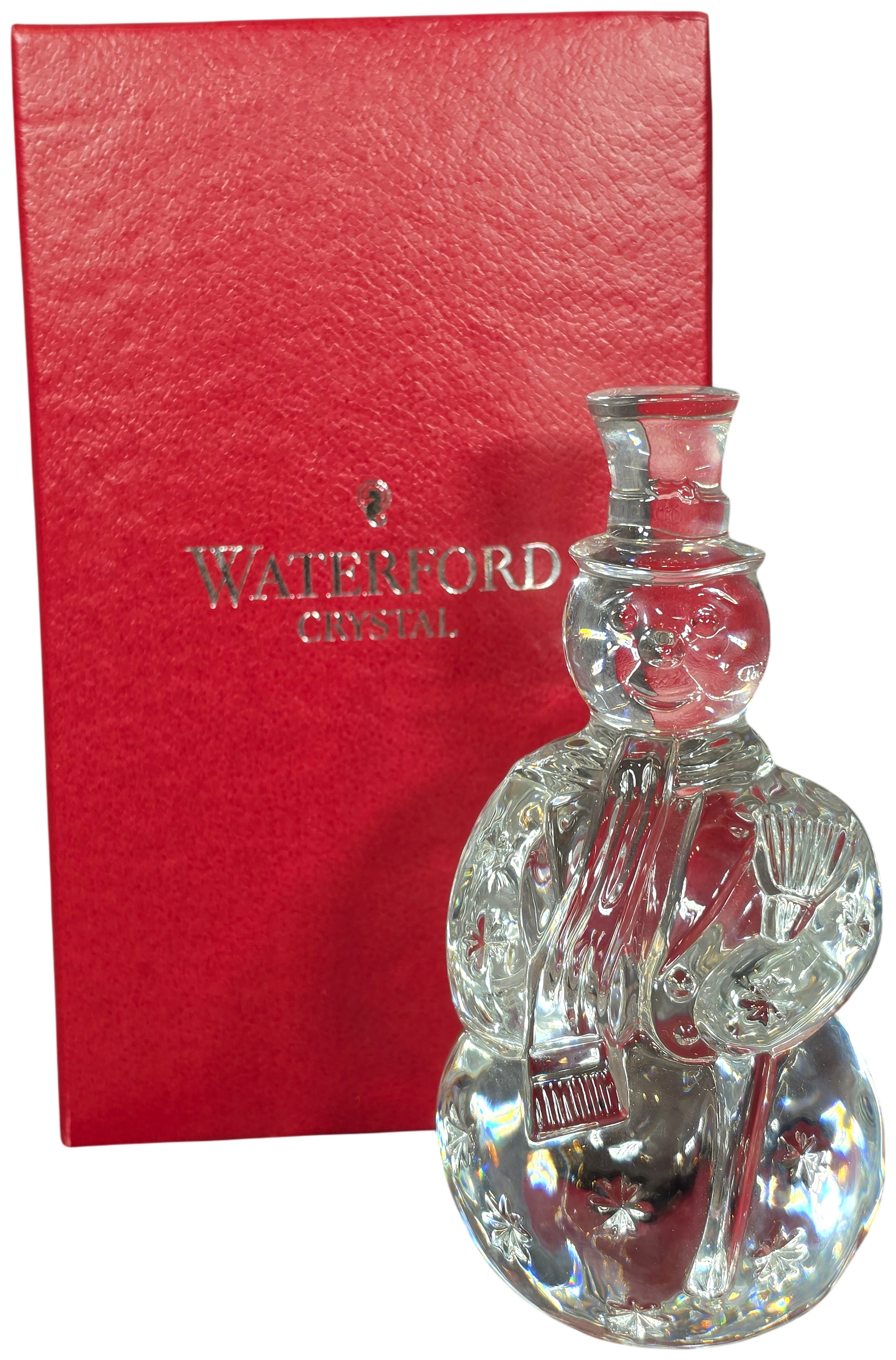 Waterford Crystal Snowman Sculpture with Original Box