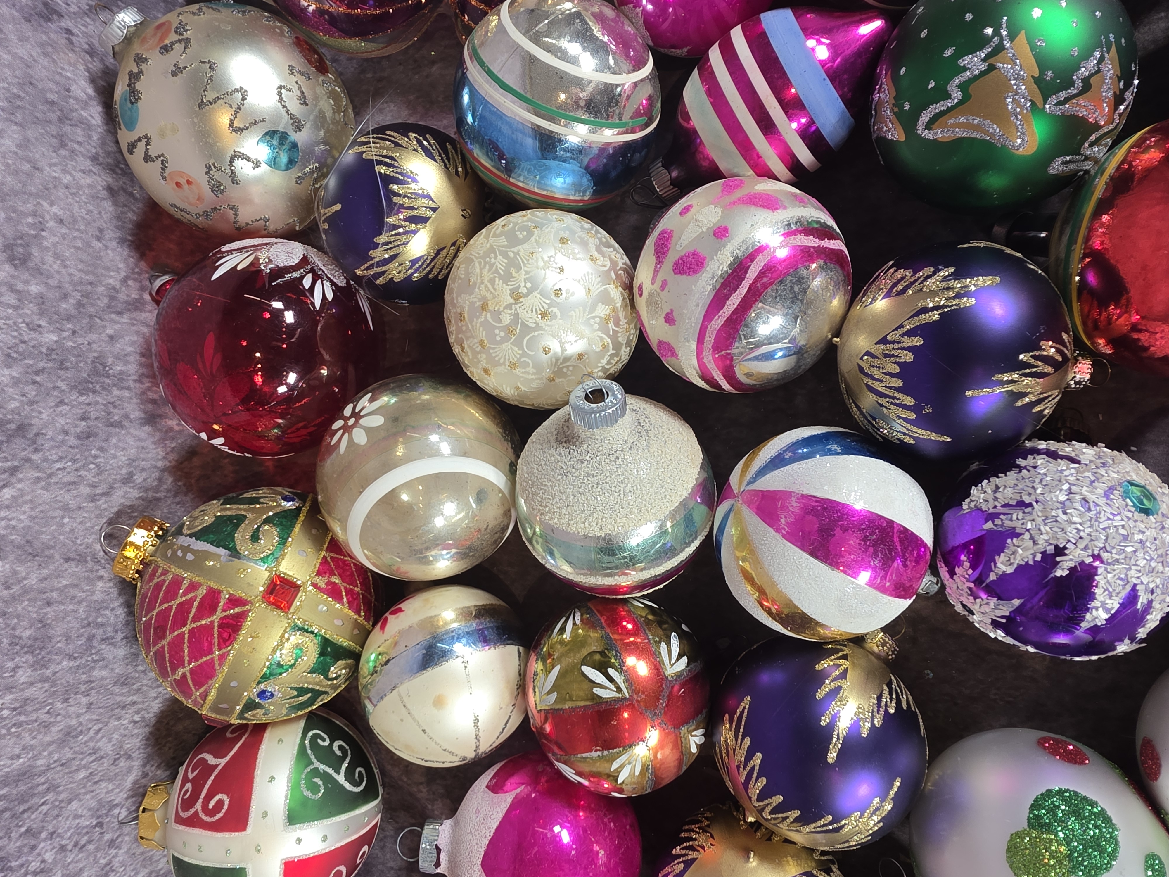 Vintage Blown Glass Christmas Ornaments Including Shiny Brite