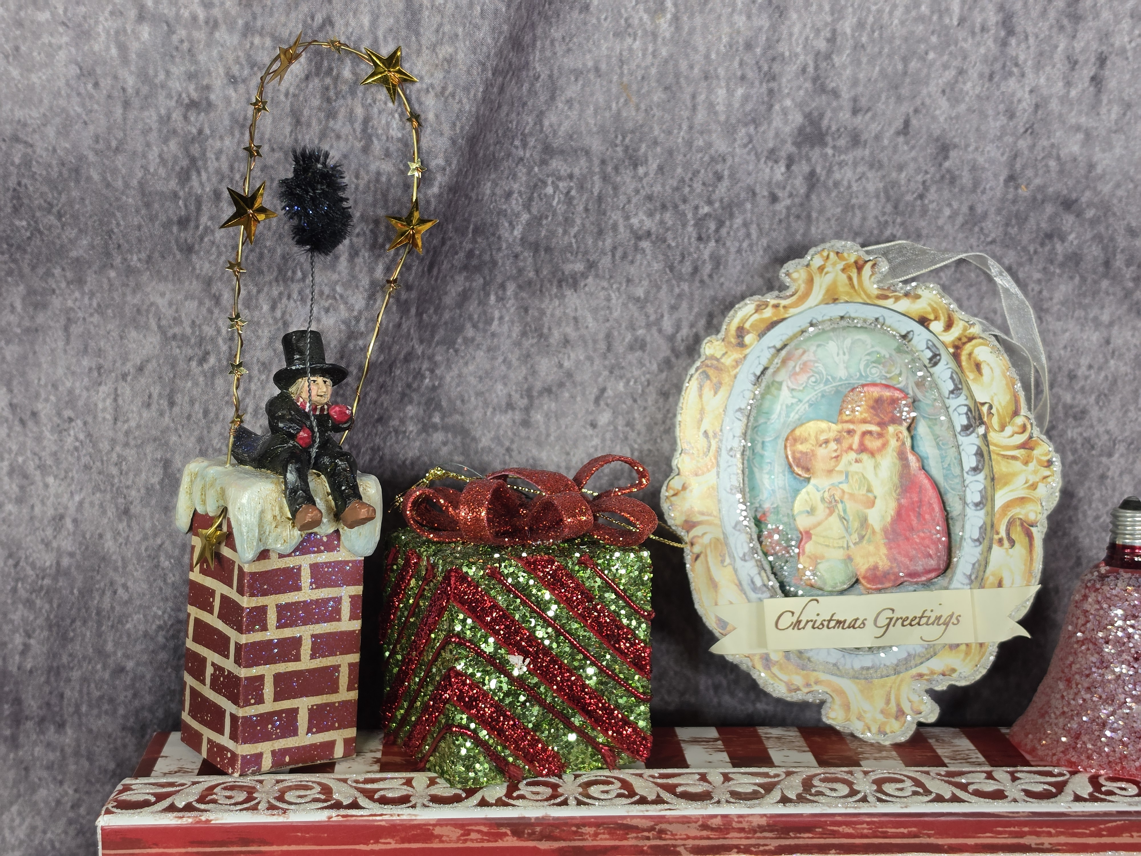 An Assortment Christmas Tree Ornaments with Decorative Storage Box