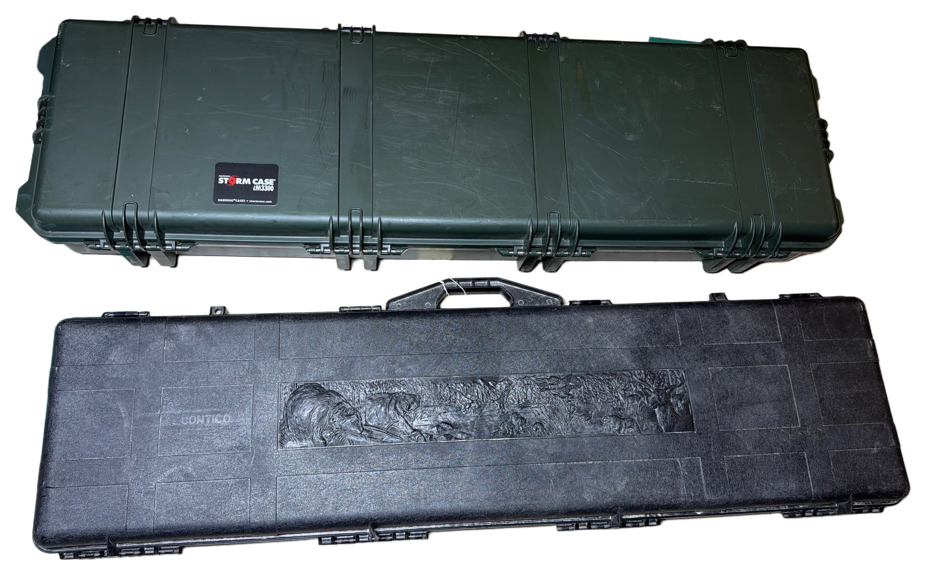 Two Hard Sided Gun Cases Including a Hardigg Storm Case iM3300 and a Contico Rifle Case