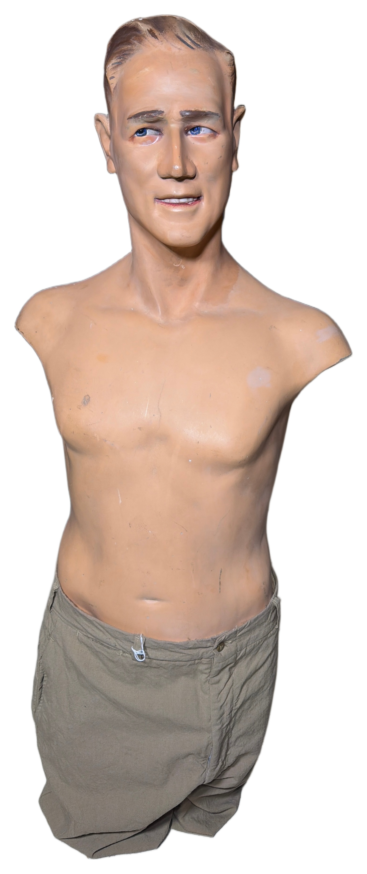 Vintage Hand Painted Male Mannequin Torso with Trousers