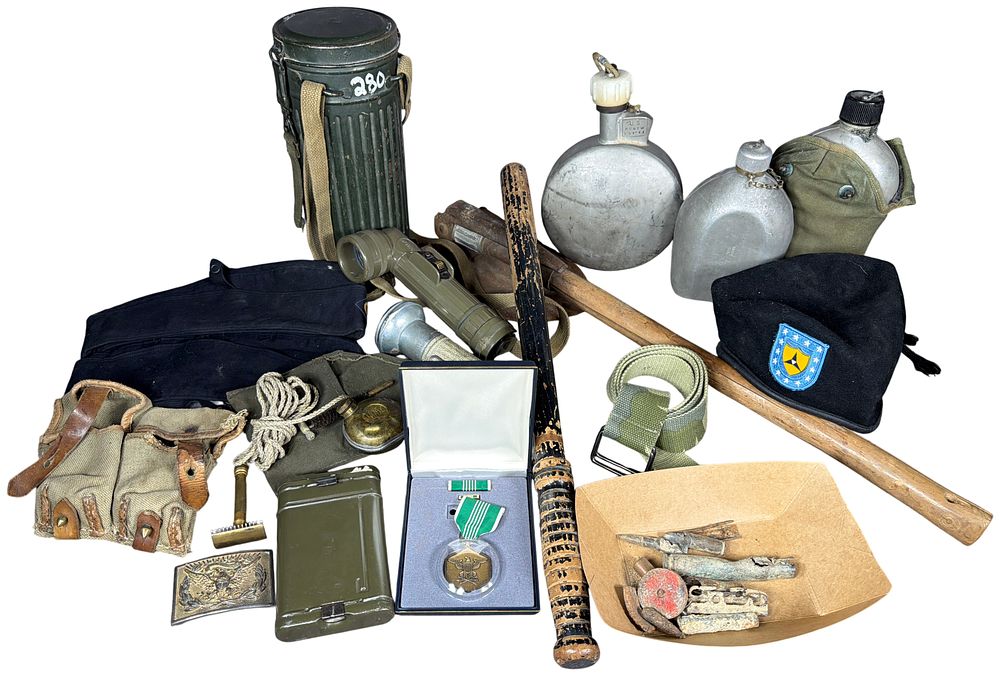 Lot 785 - A Collection of US and European Military Field Gear, Medals ...